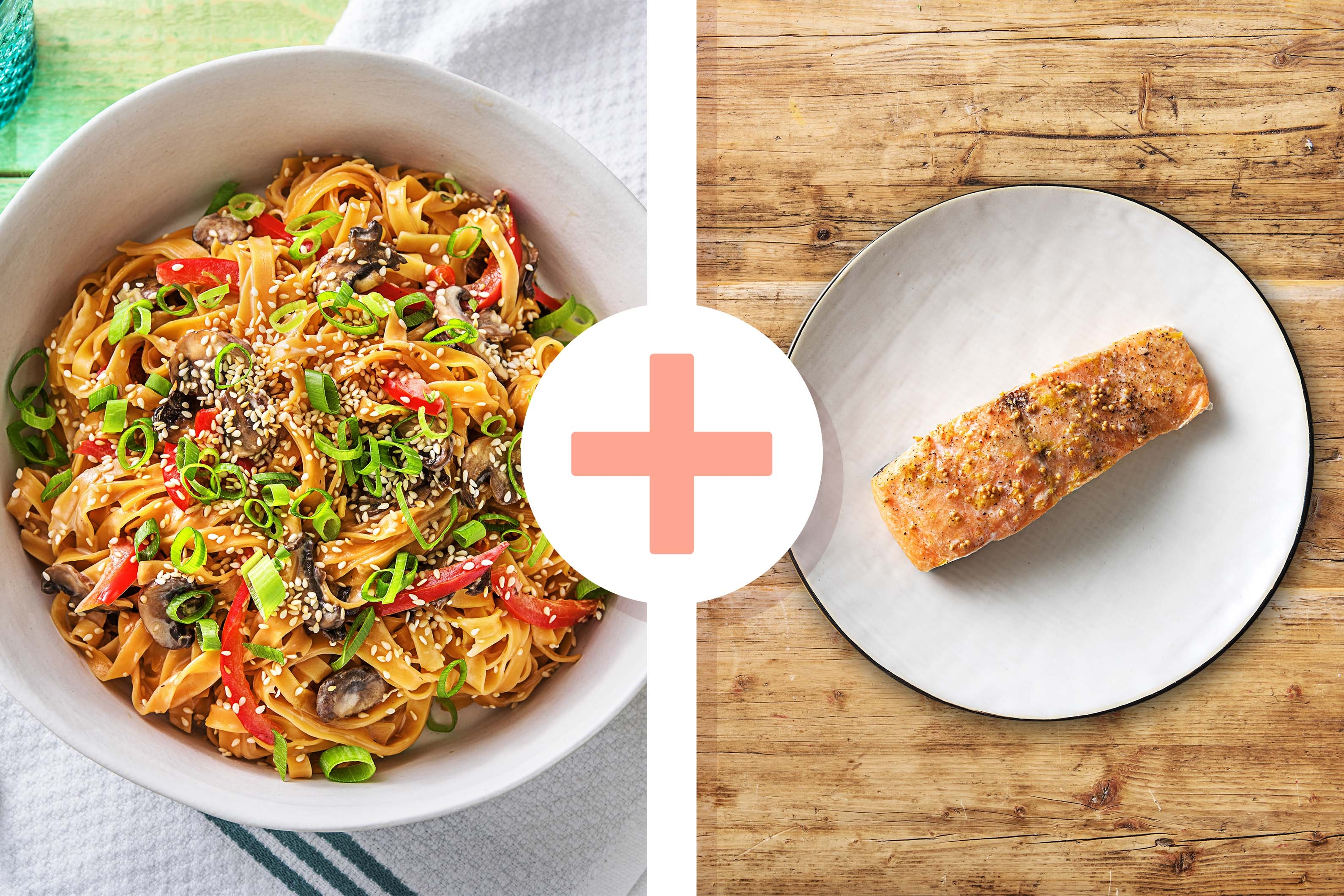 Chili-Nudel-Pfanne mit Lachsfilet