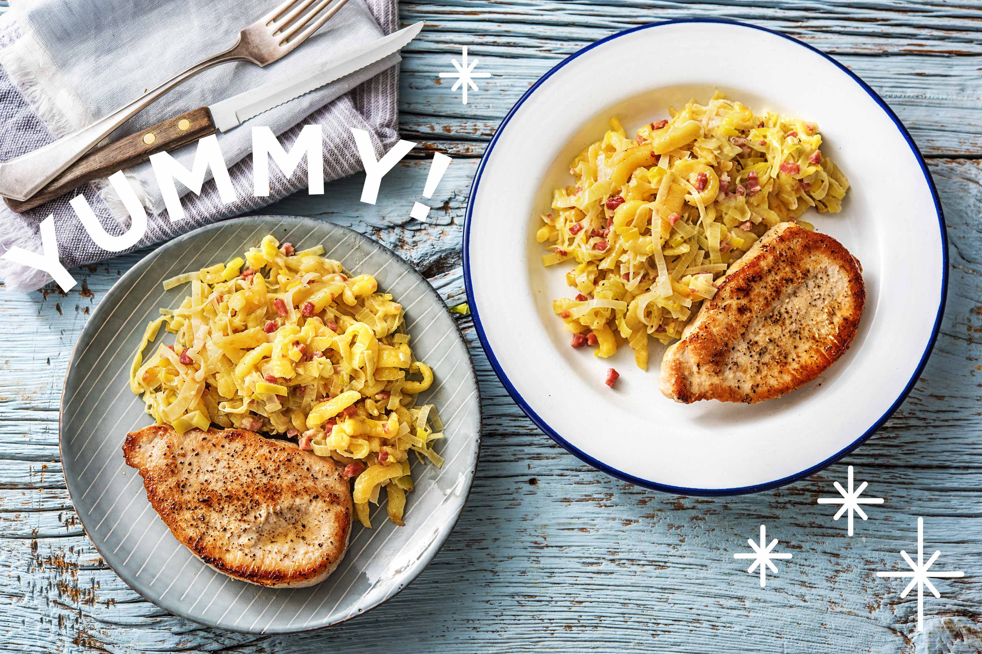 Schweinelachssteak mit Spätzle