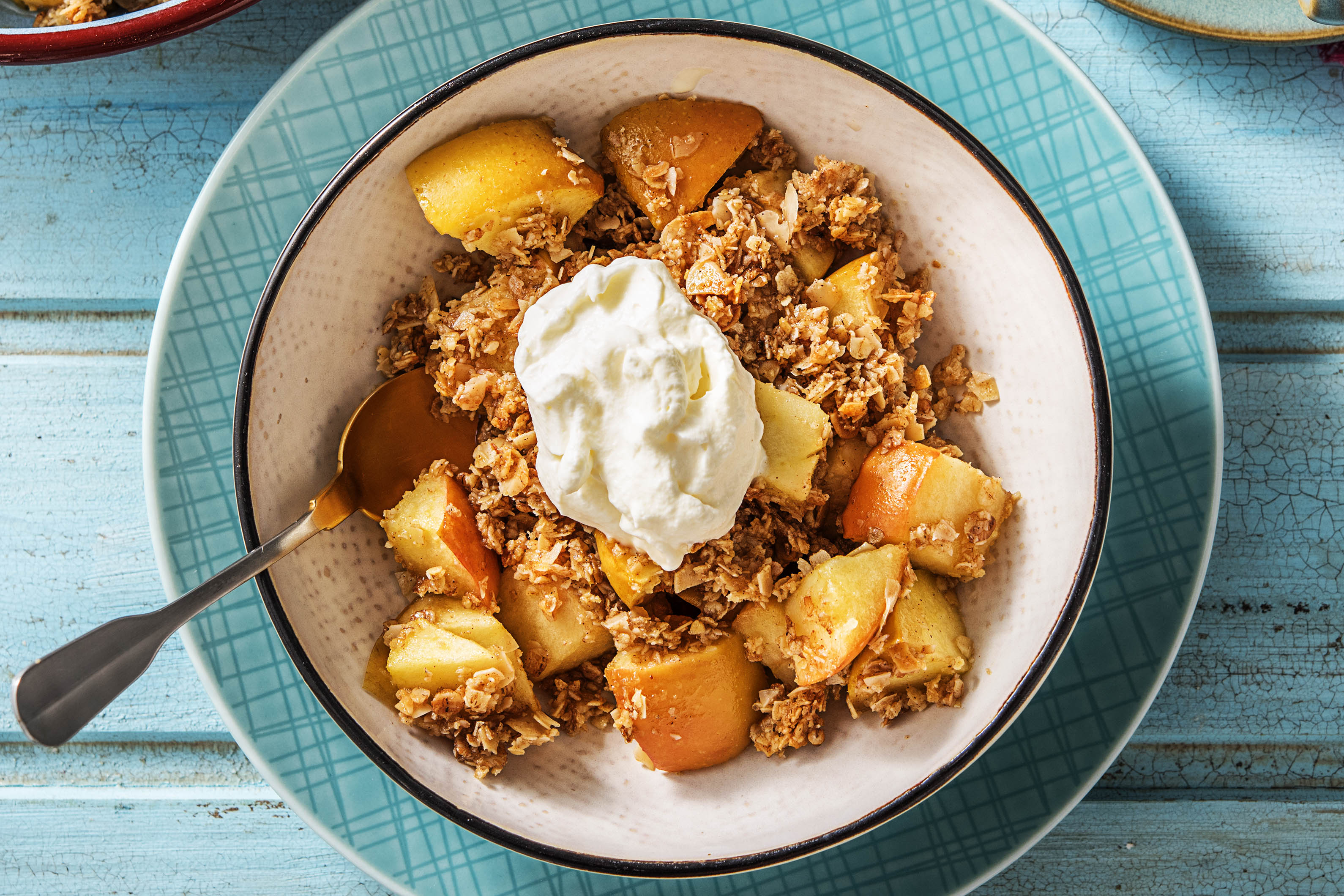Appelcrumble met kaneel en amandelen