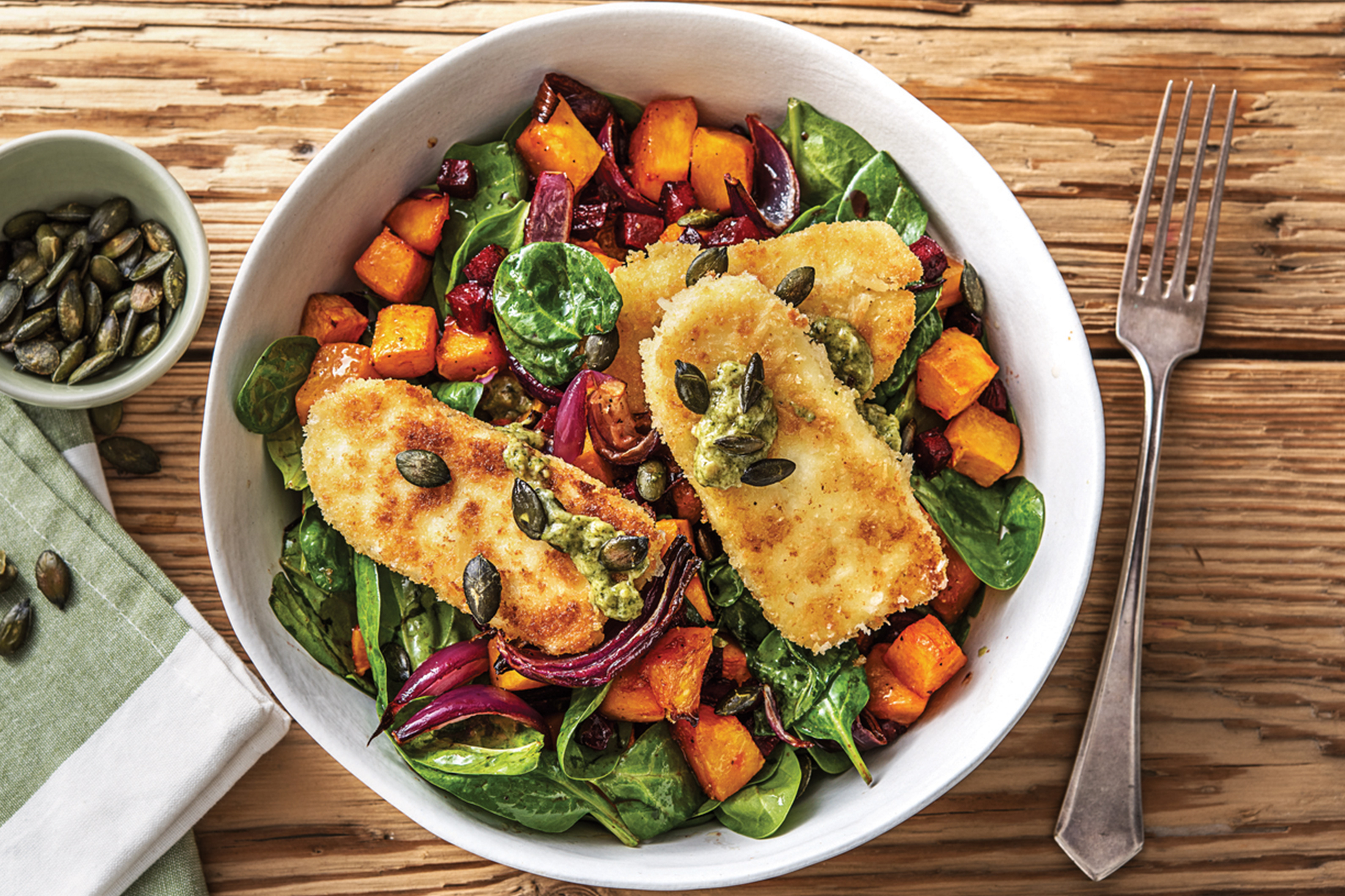 Sweet Mustard Crumbed Haloumi