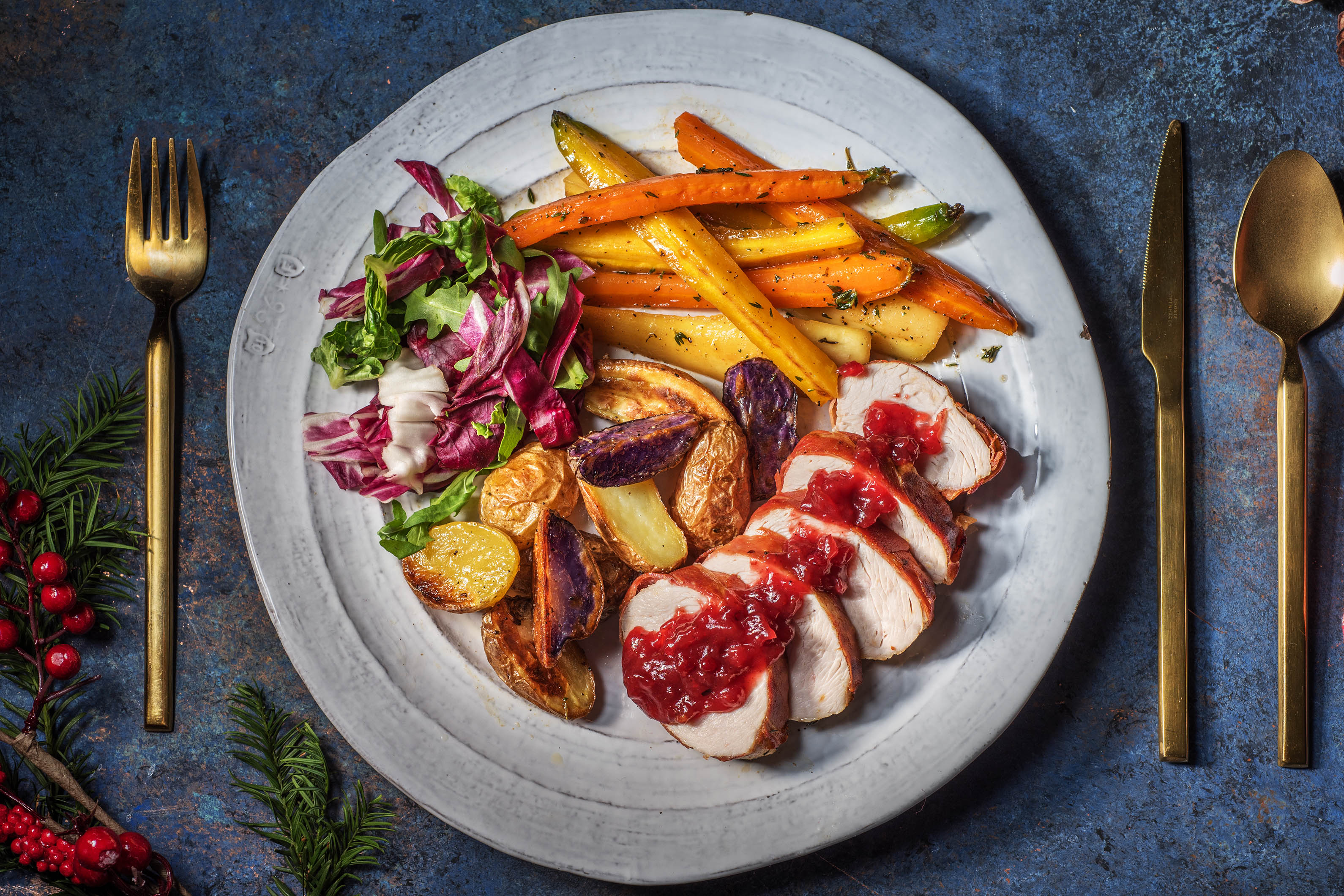 Roulade de dinde et chutney de canneberges