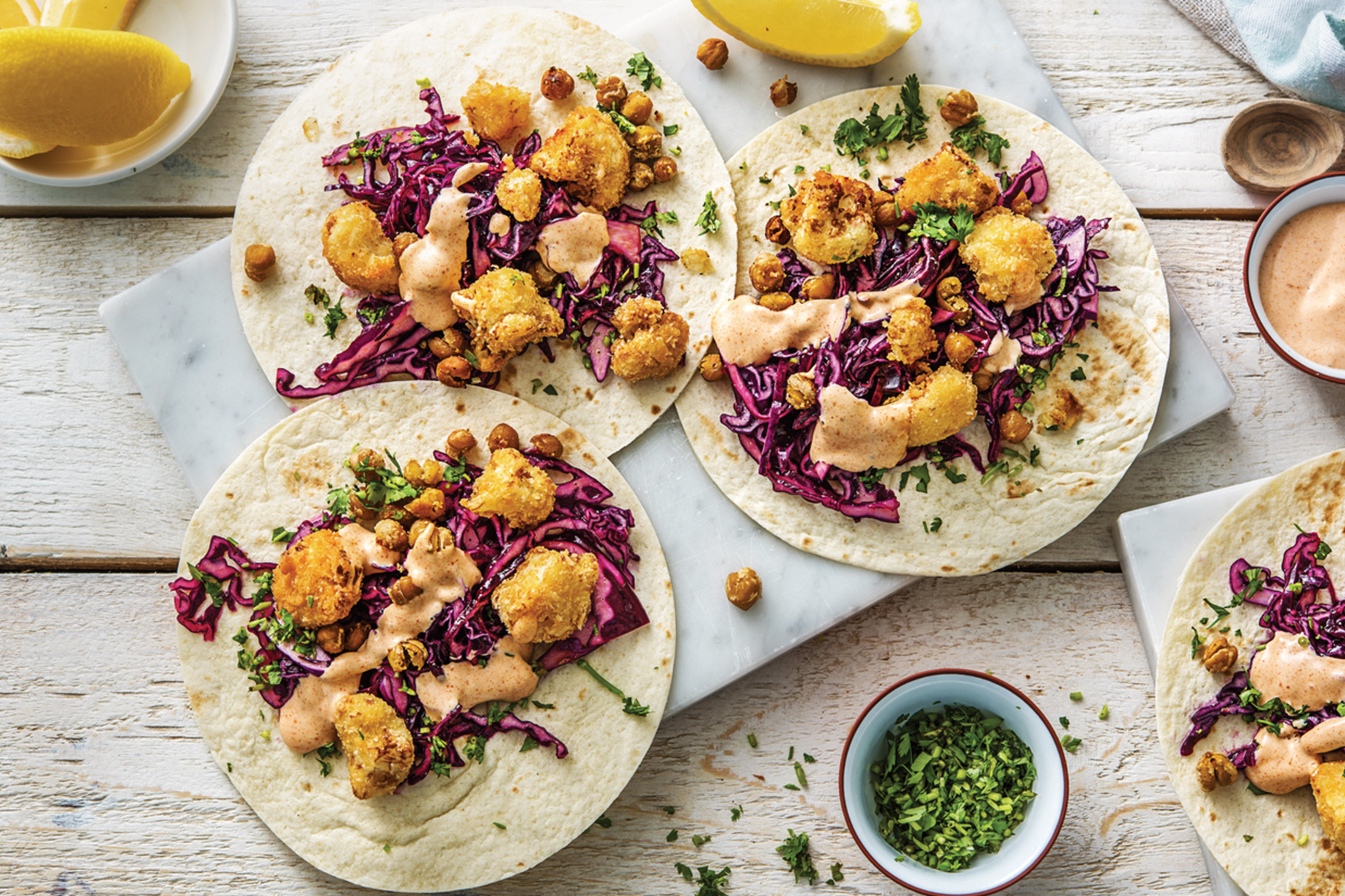 Tex-Mex Cauliflower & Chickpea Tacos