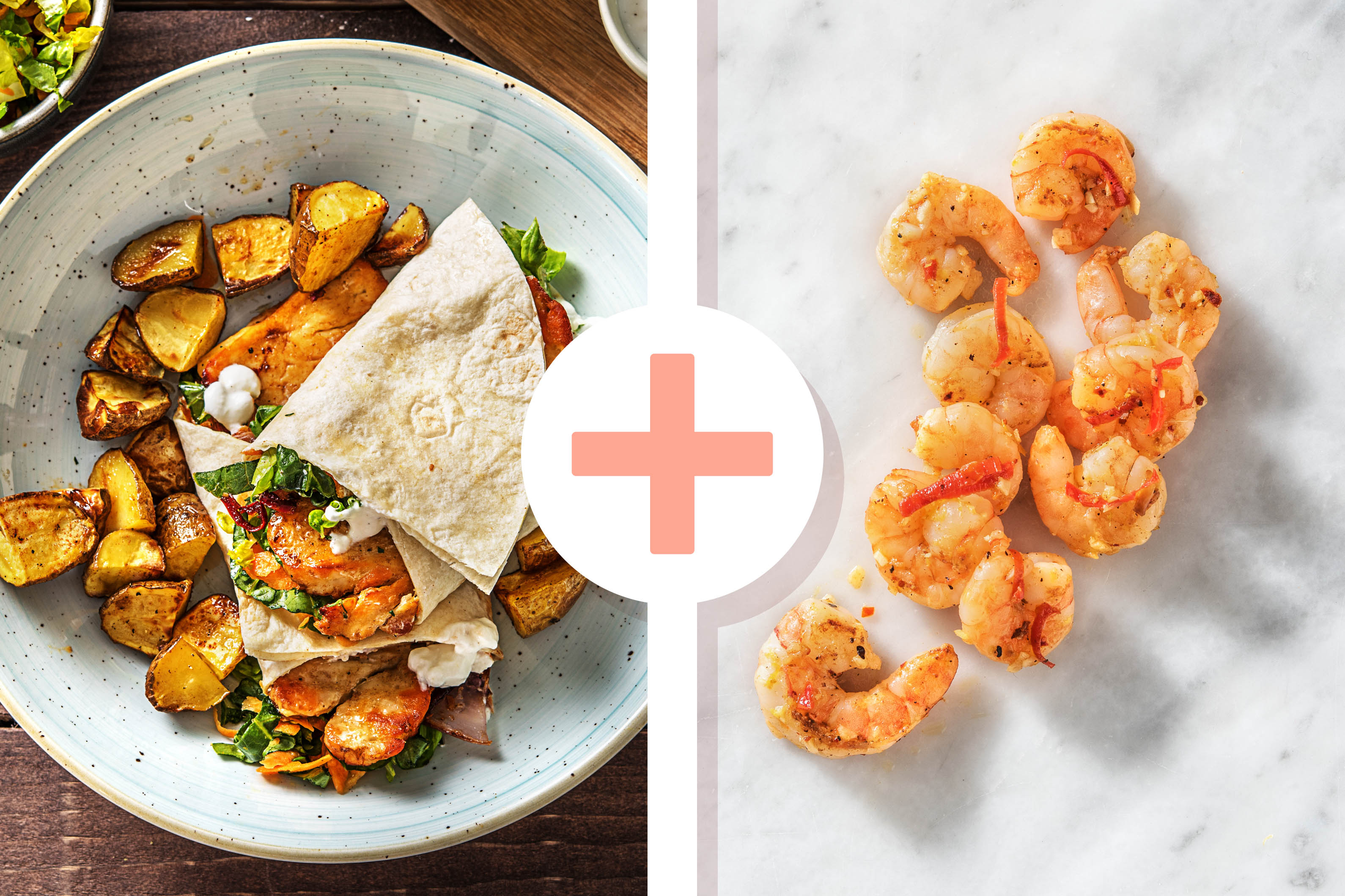 Scharfe Garnelen-Halloumi-Wraps