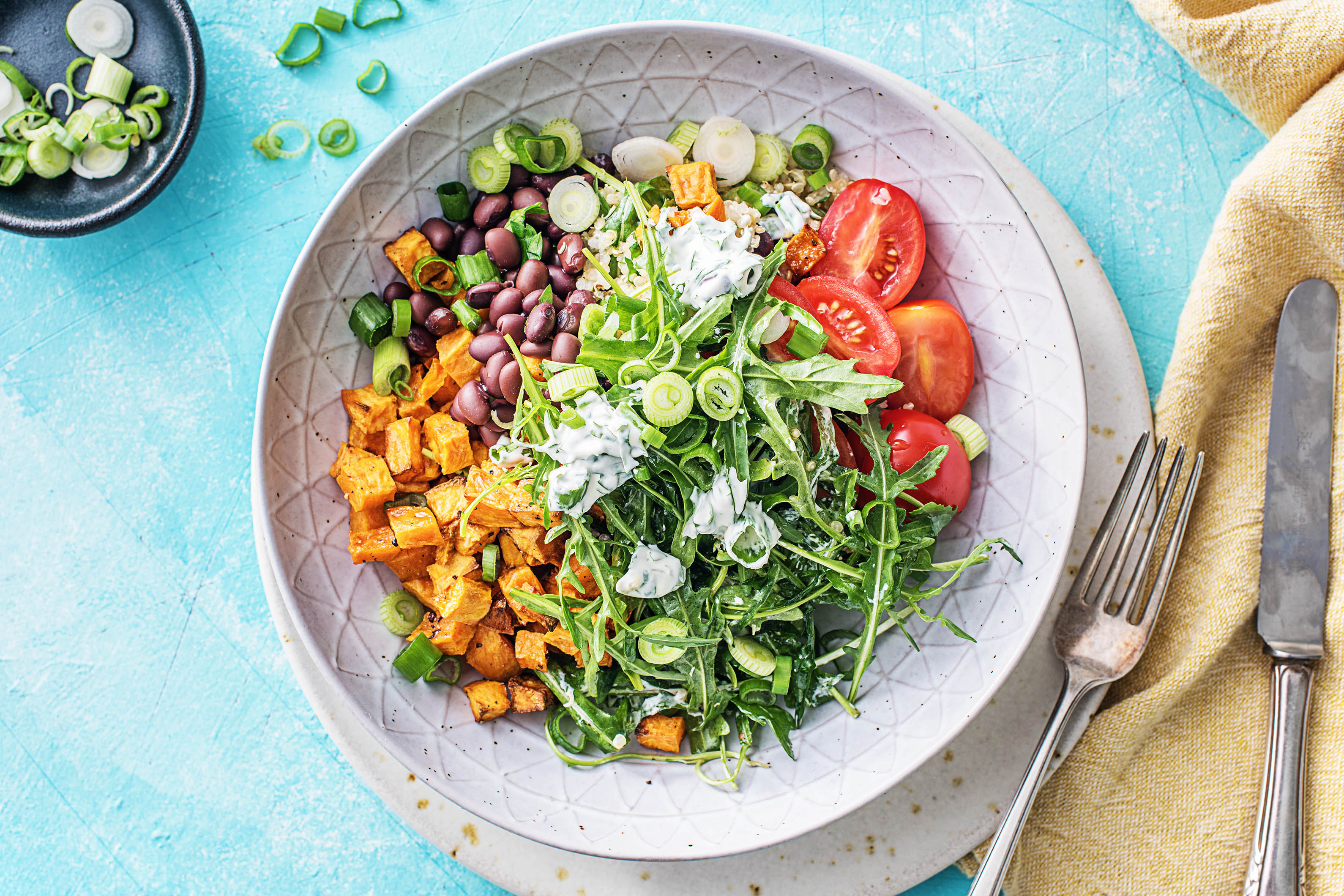 Kubanische Bowl mit Petersilien-Quinoa