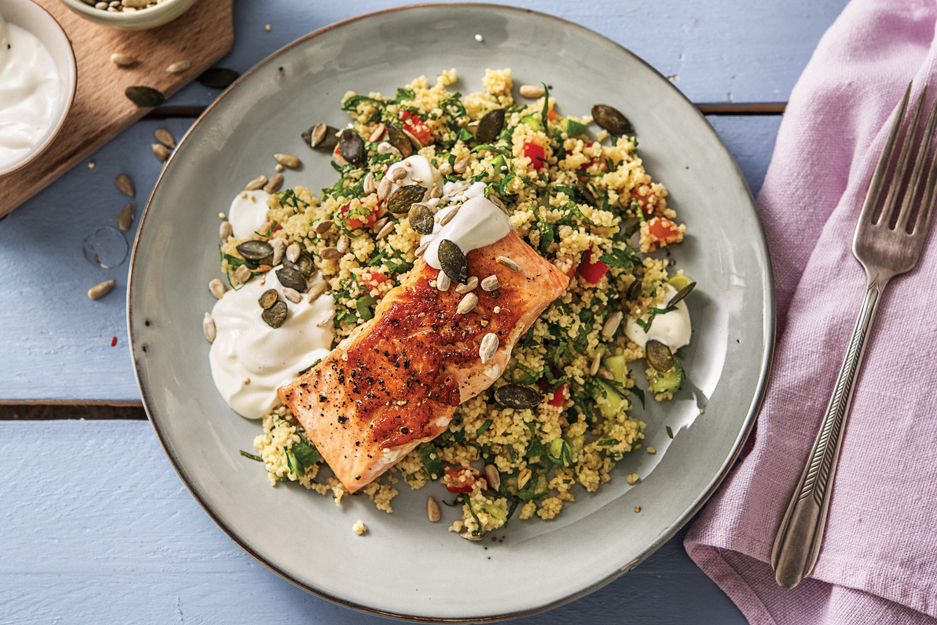 Seared Salmon & Couscous Tabbouleh
