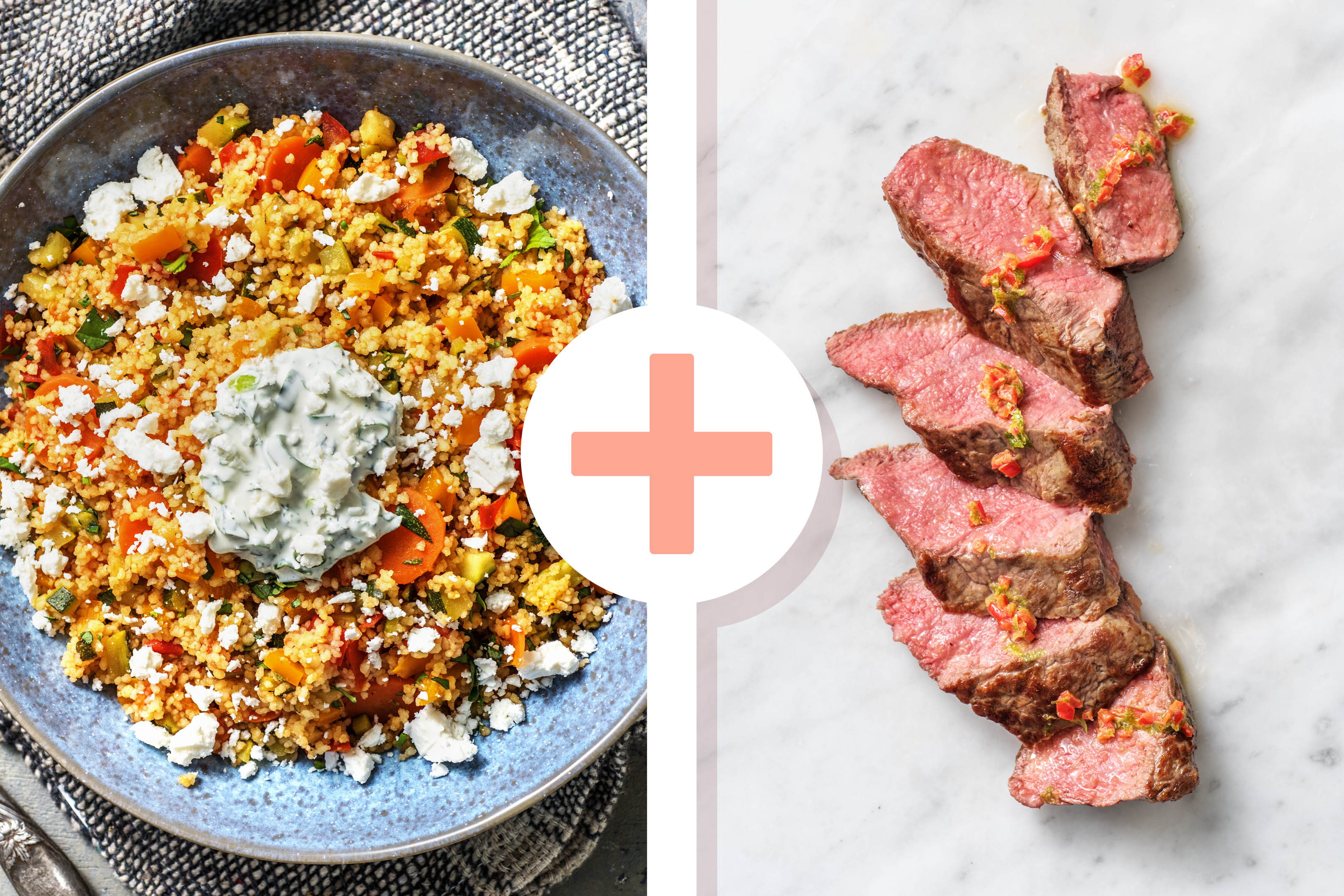 Couscous-Gemüse-Pfanne mit Steakstreifen