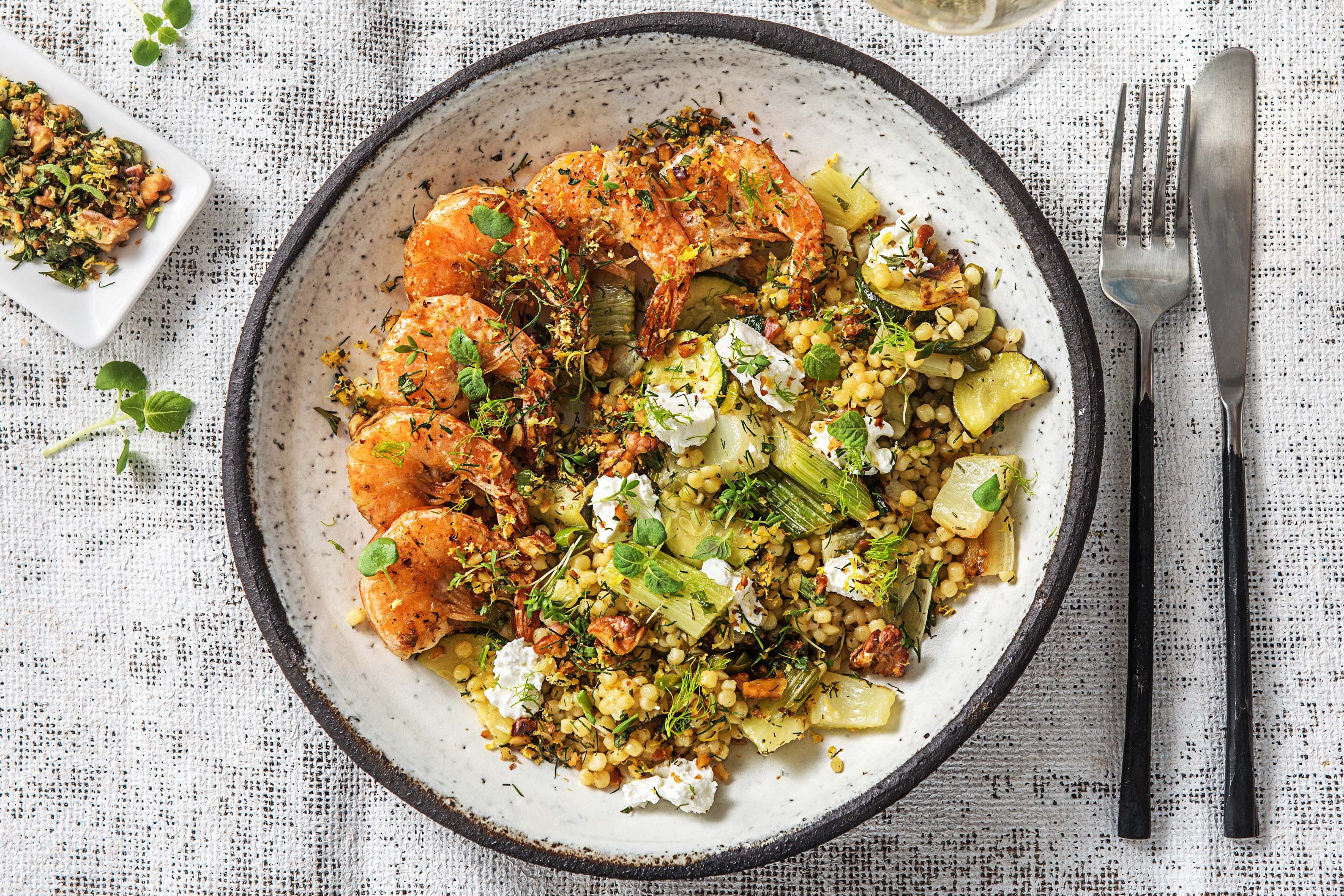 Crevettes marinées au citron et à l'ail