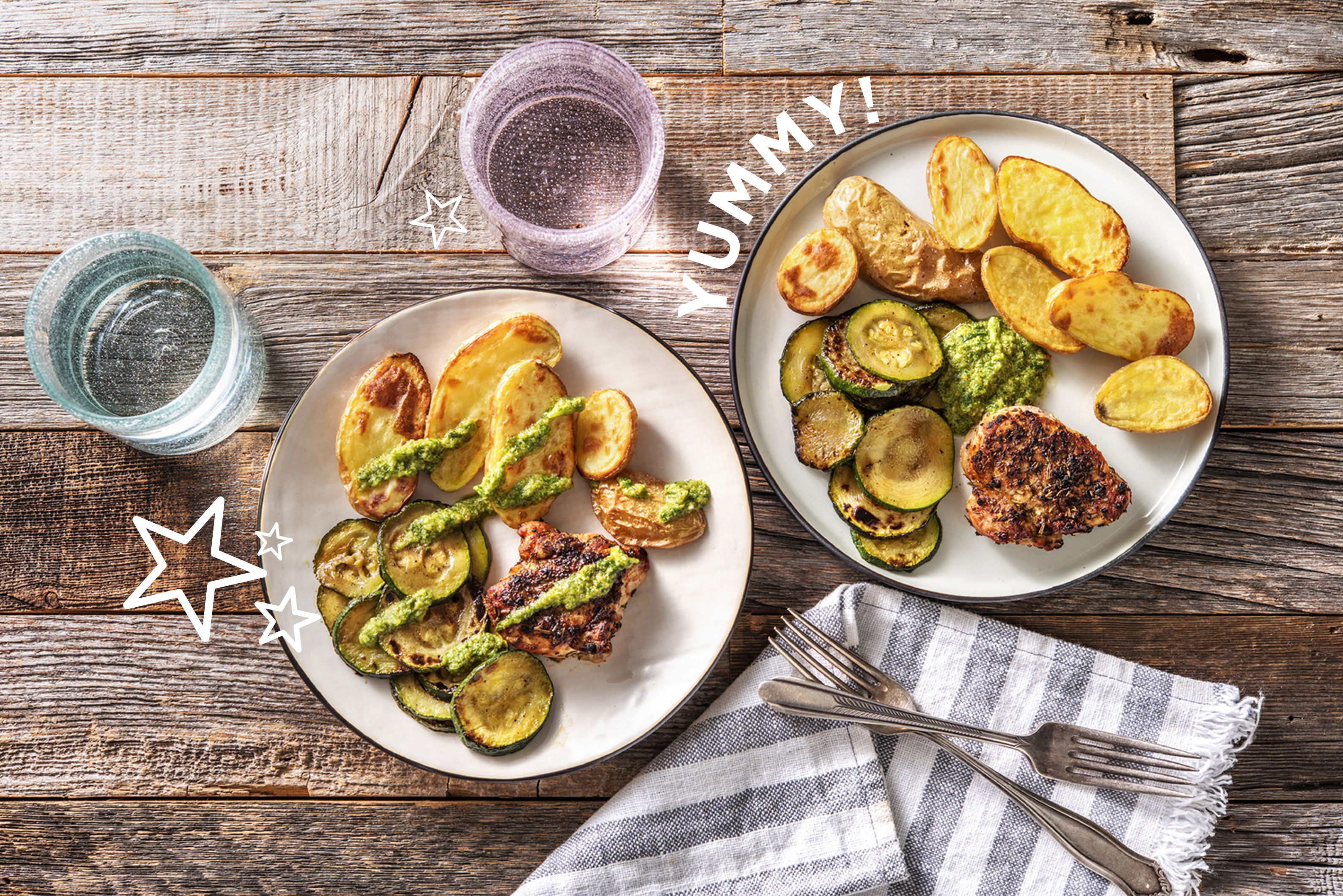 Deftiges Schweinefilet mit Pestohaube