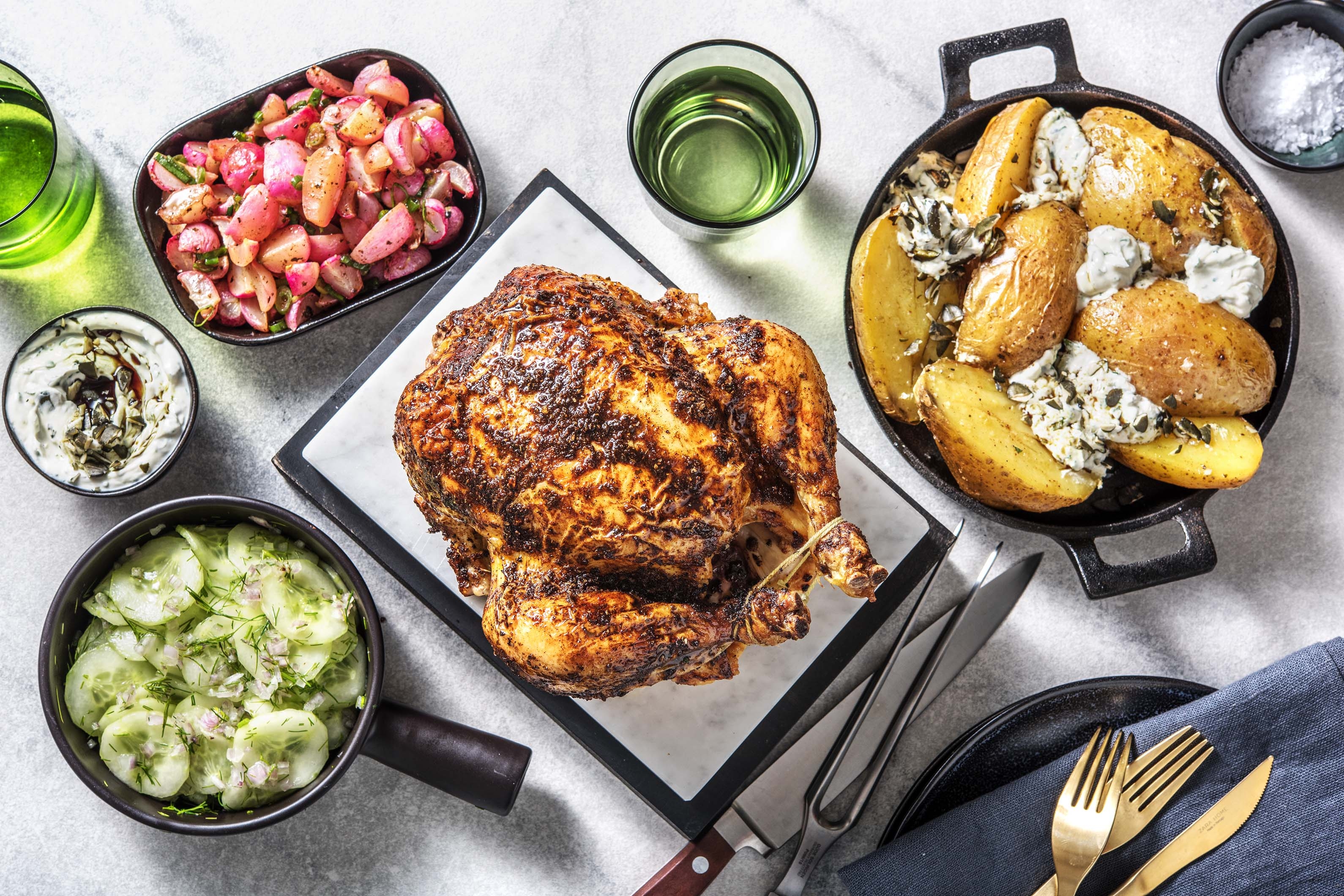 Brathendl mit Ofen-Kartoffeln