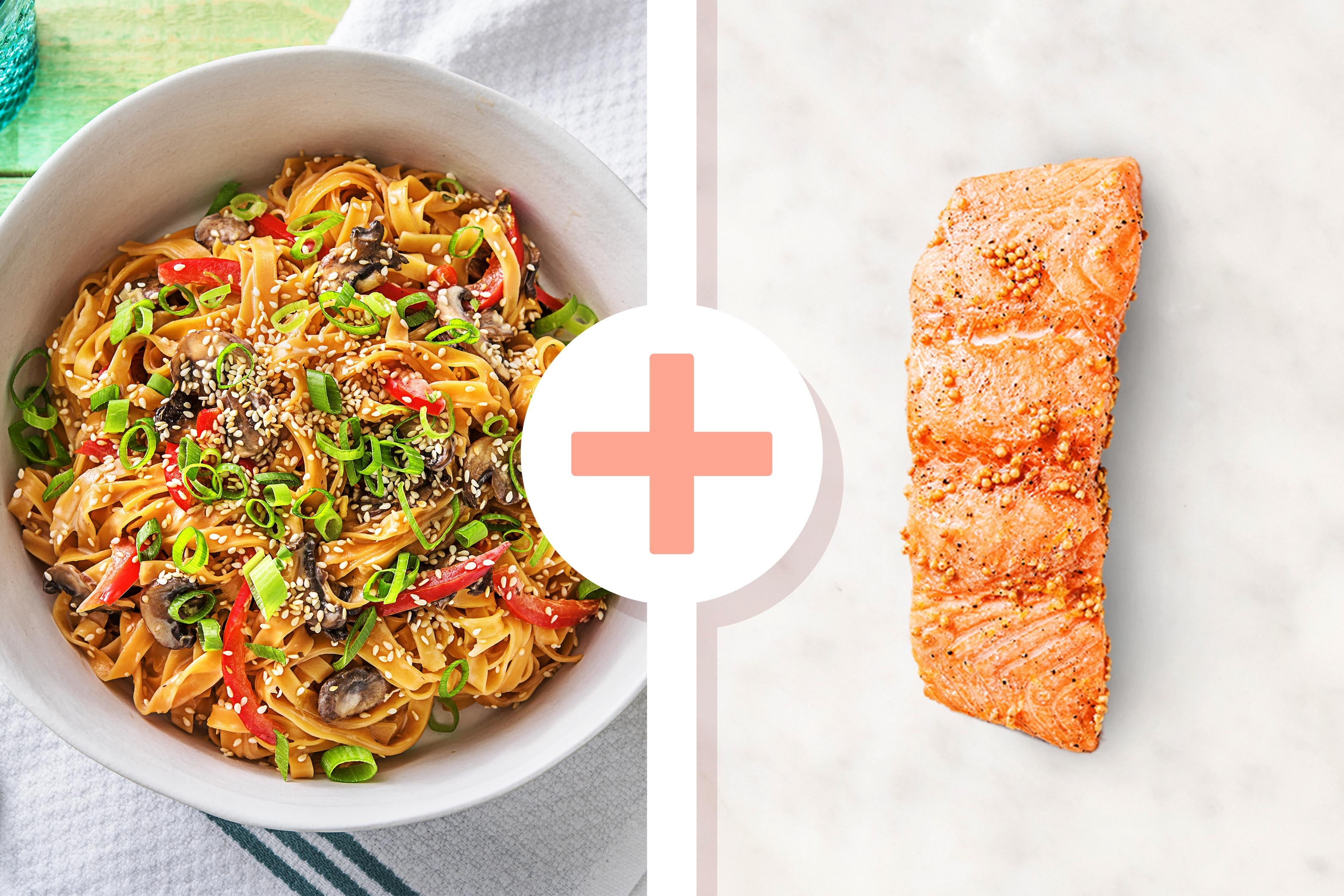 Chili-Nudel-Topf mit Lachsfilet