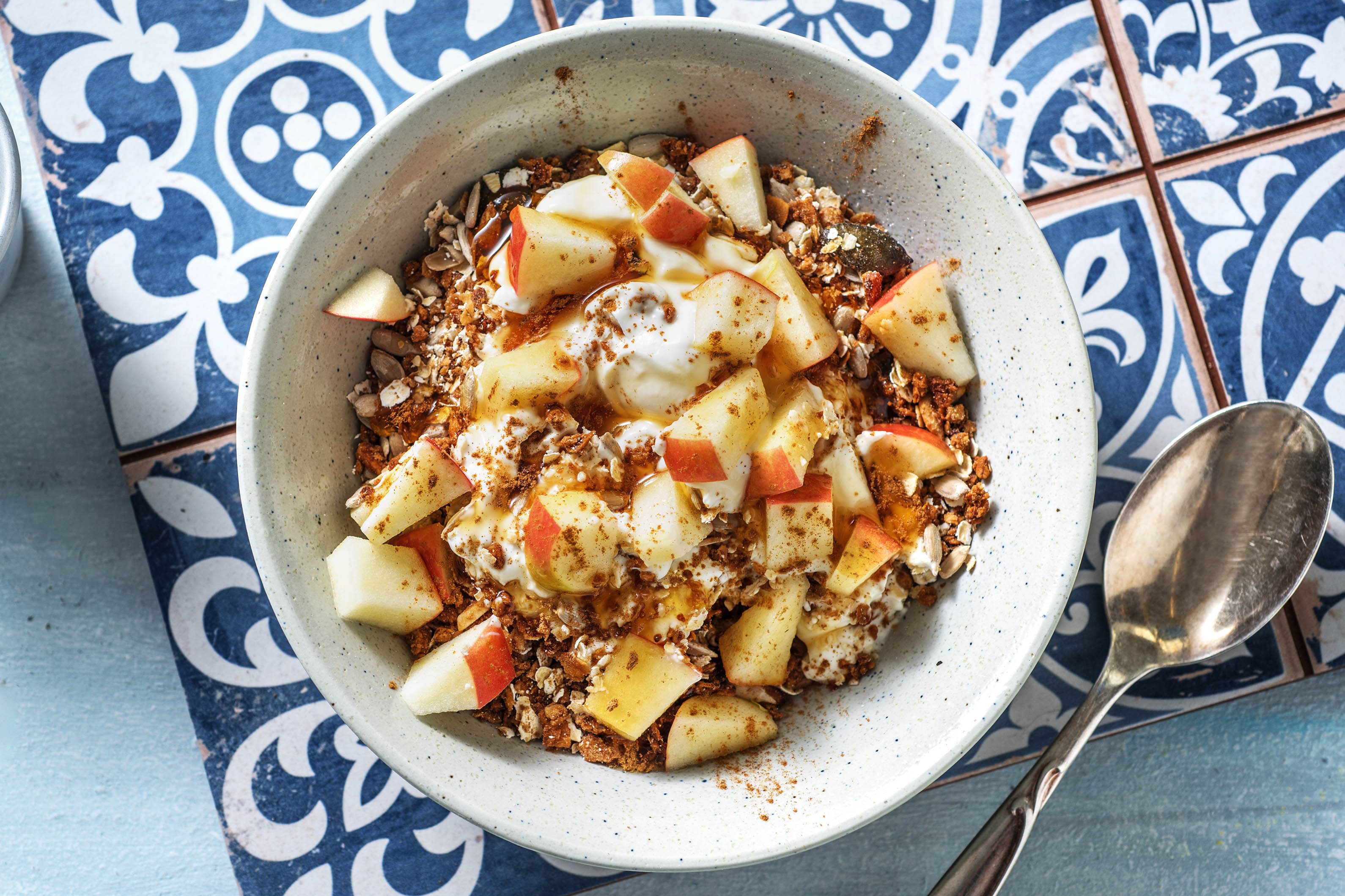 Appelcrumble met muesli