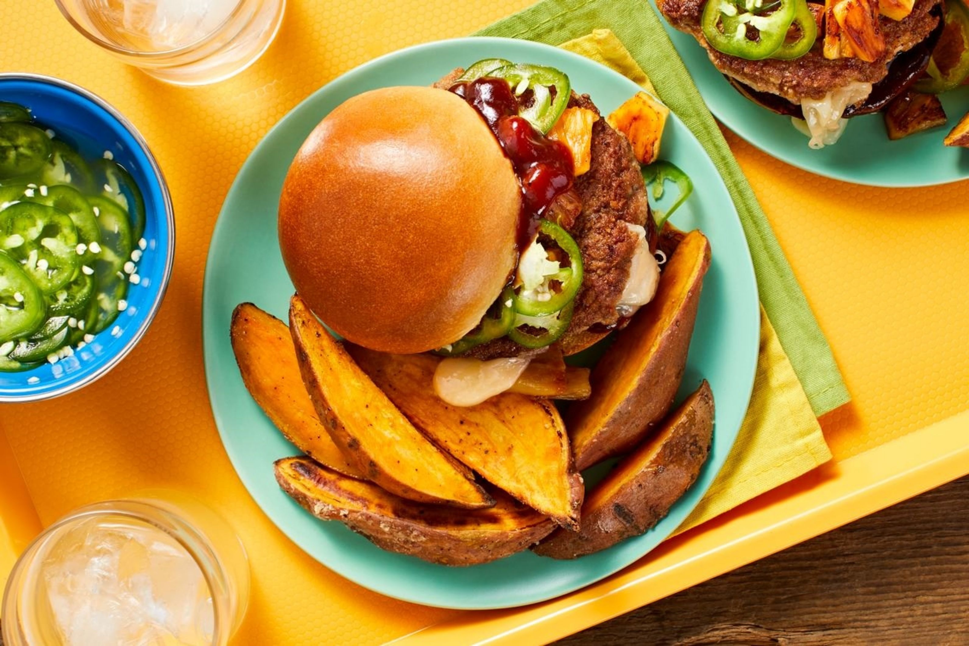 Cheesy Stuffed BBQ Pork Burgers