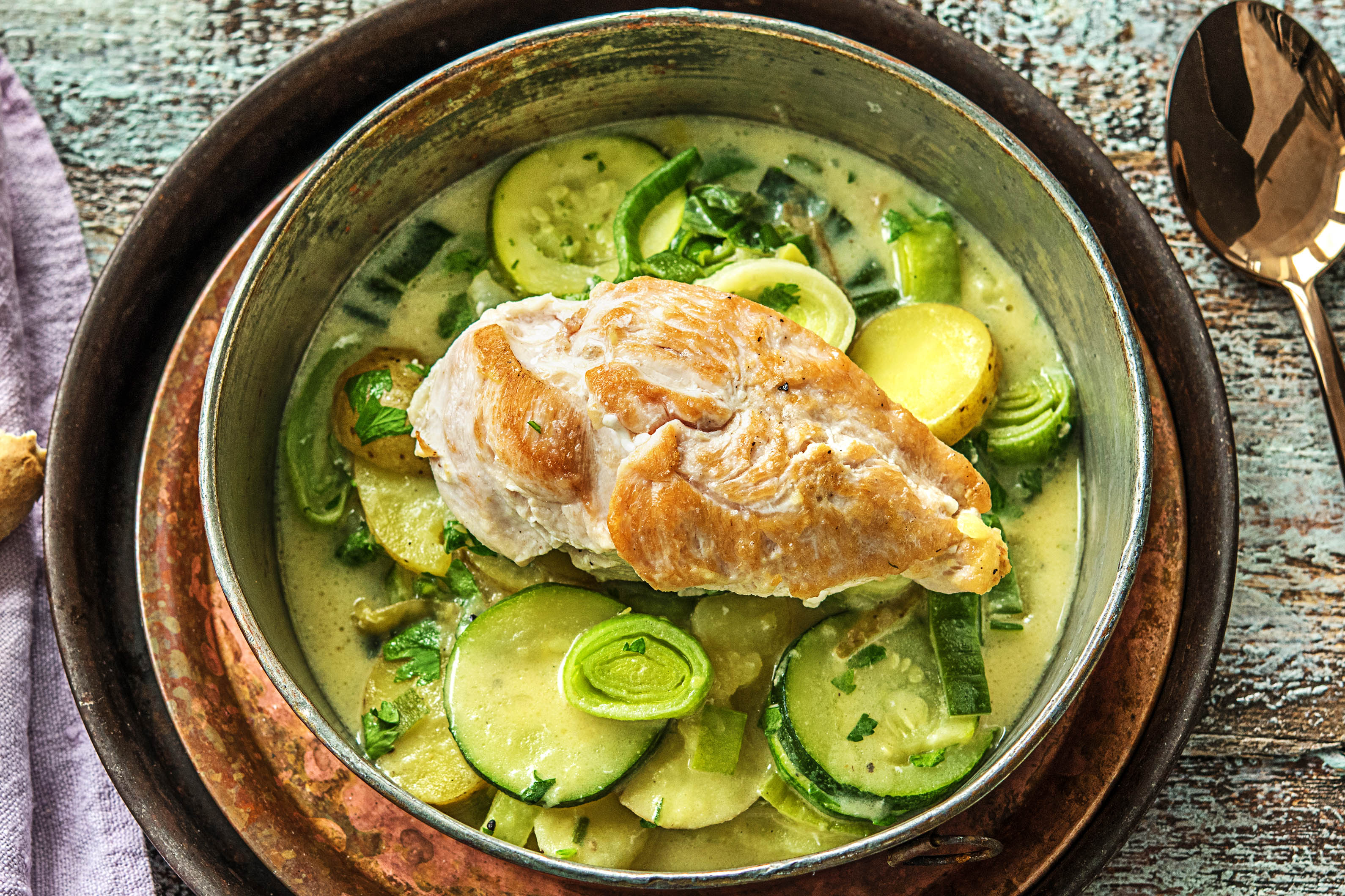 Cremiger Poulet-Kartoffel-Eintopf