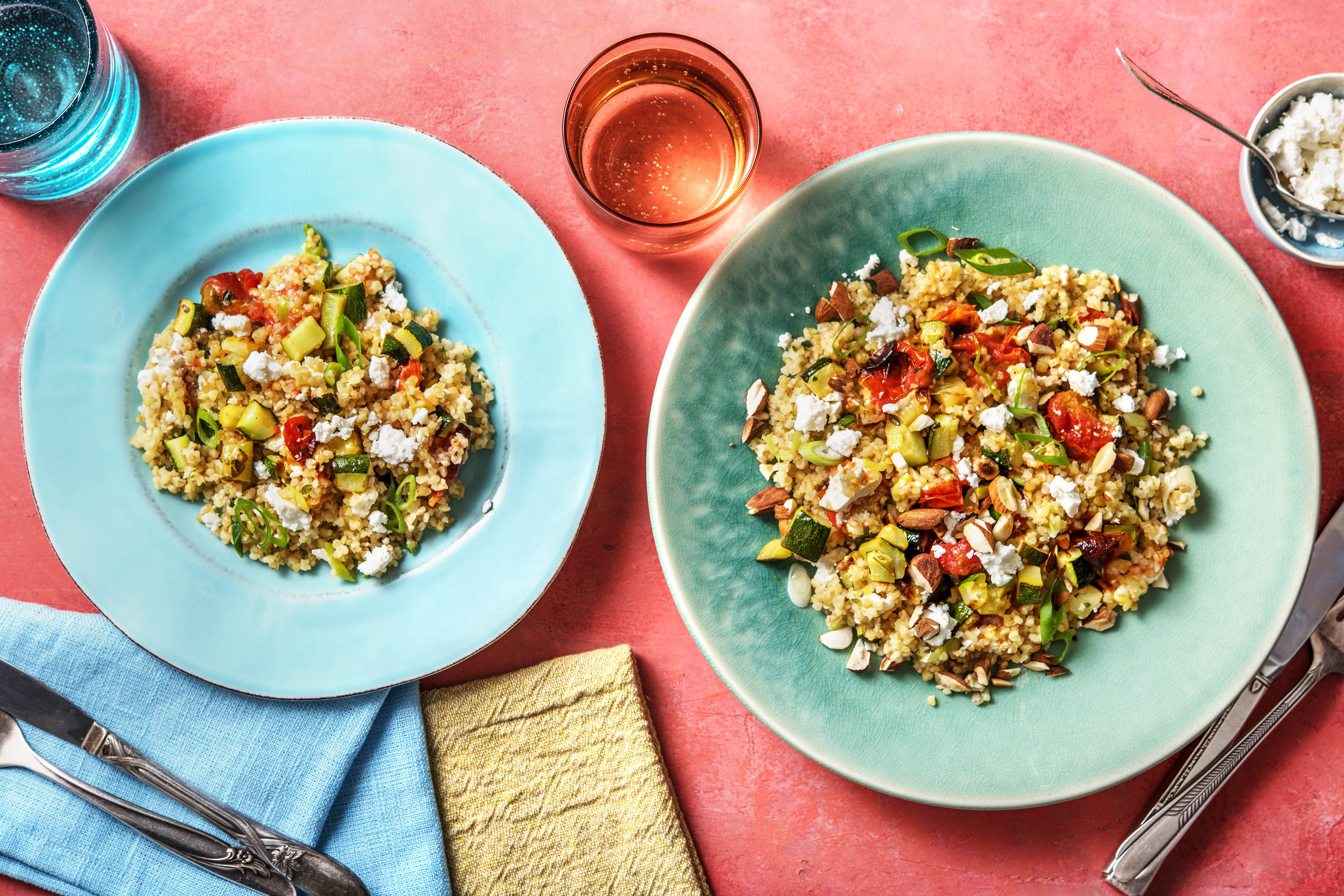 Volkoren bulgur met groenten uit de oven