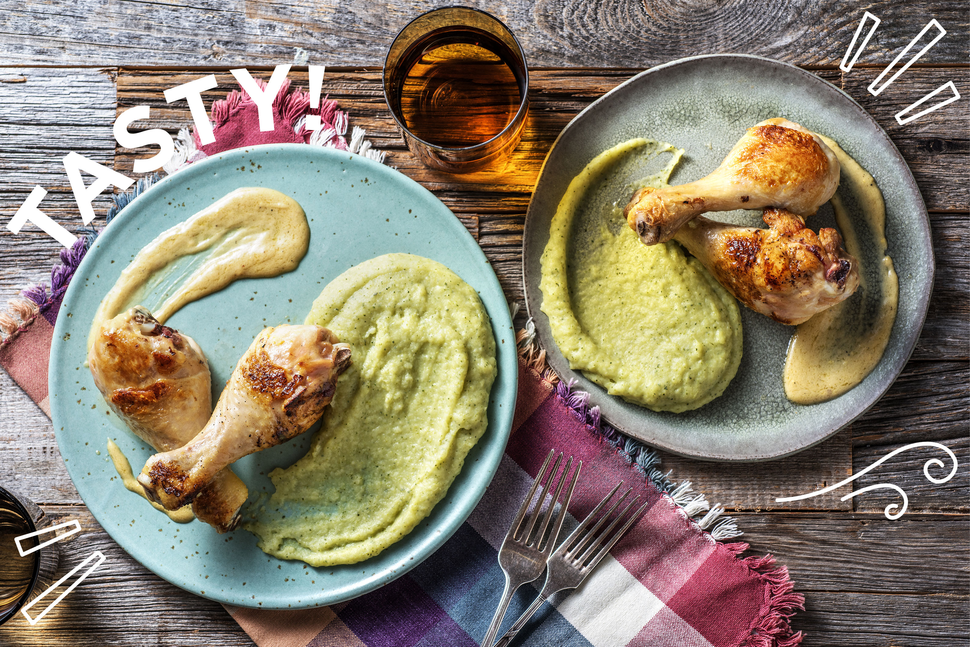 Hähnchenschenkel in Senf-Sahne-Soße