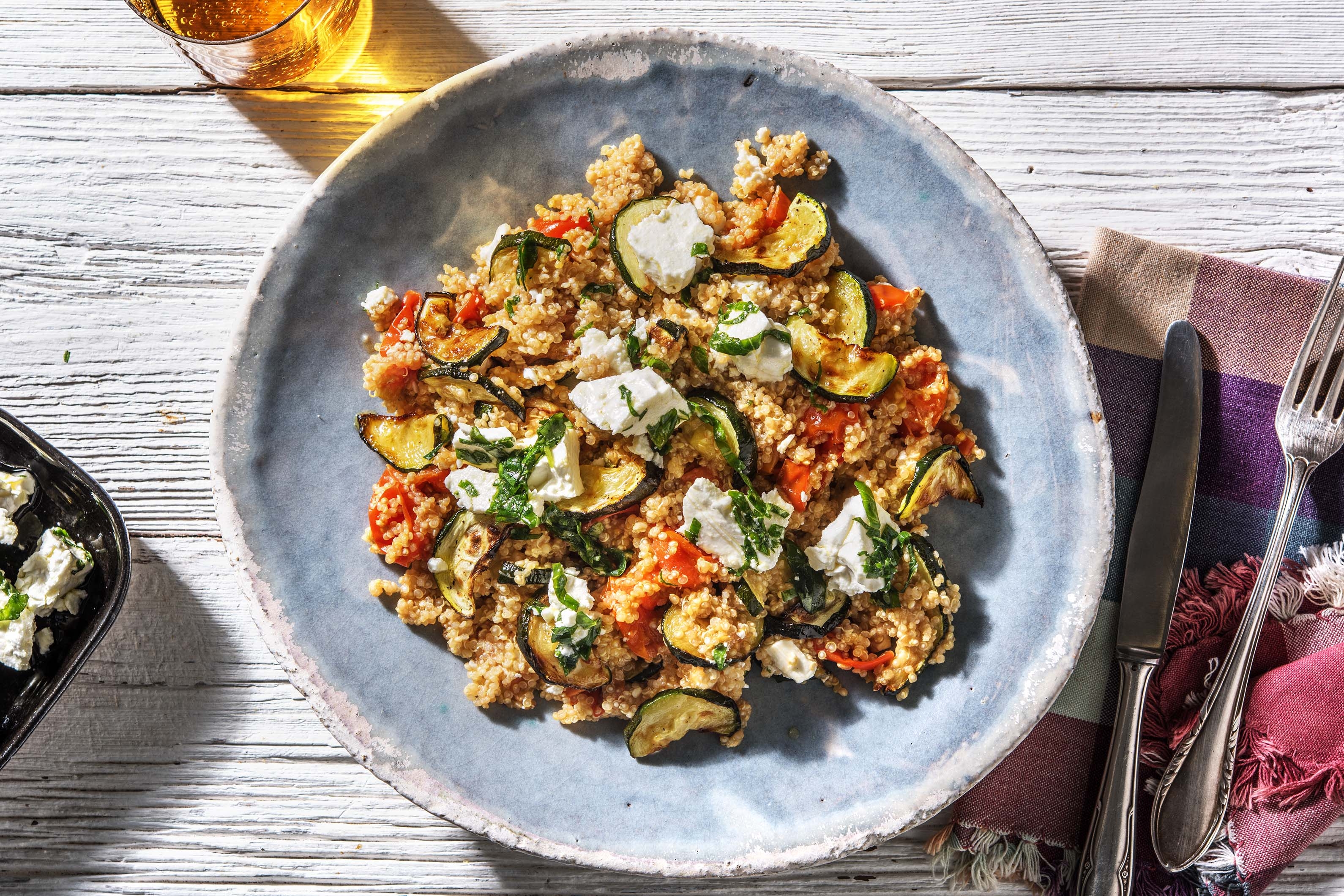 Quinoa à la feta marinée