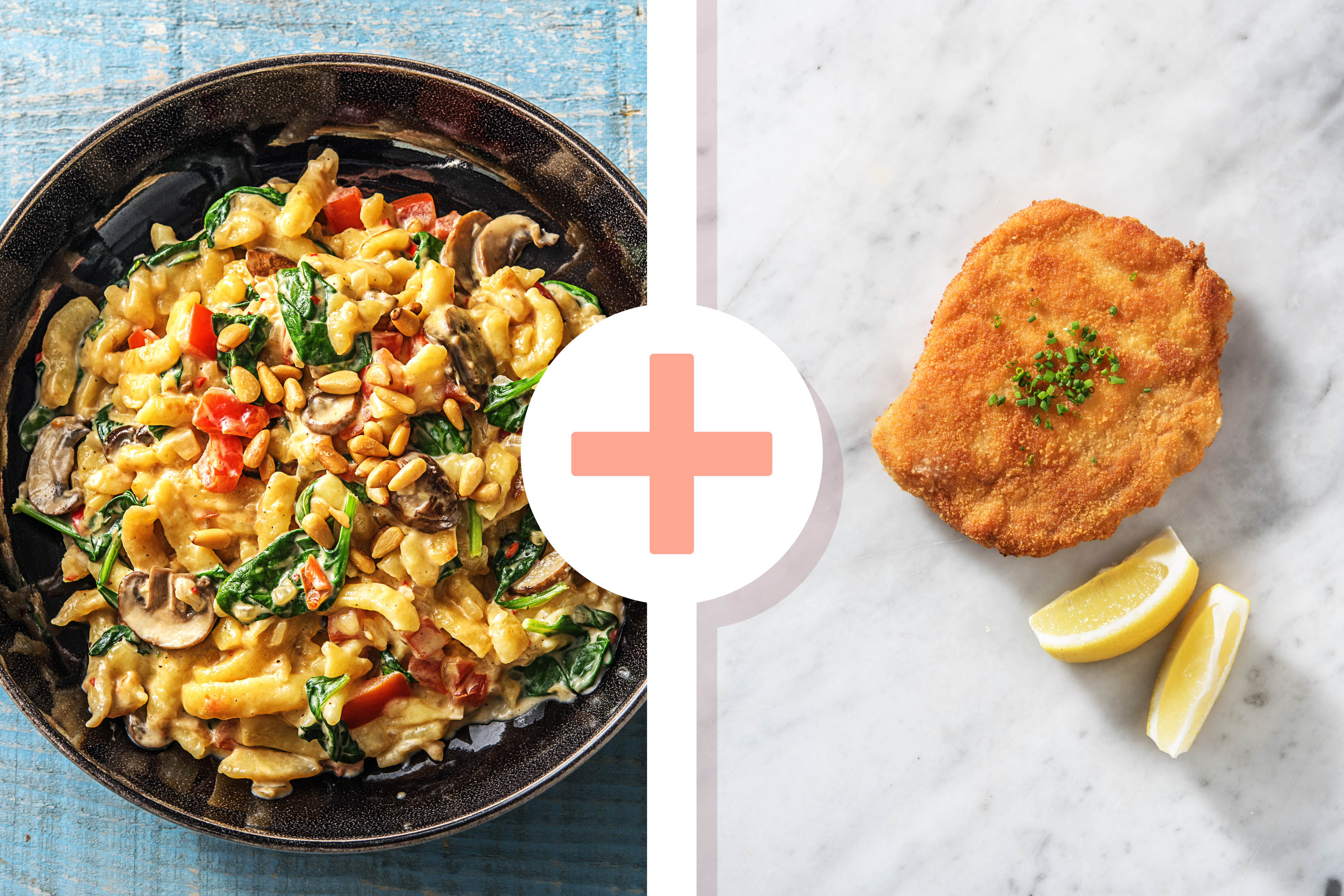 Spätzlepfanne mit extra Schweineschnitzel