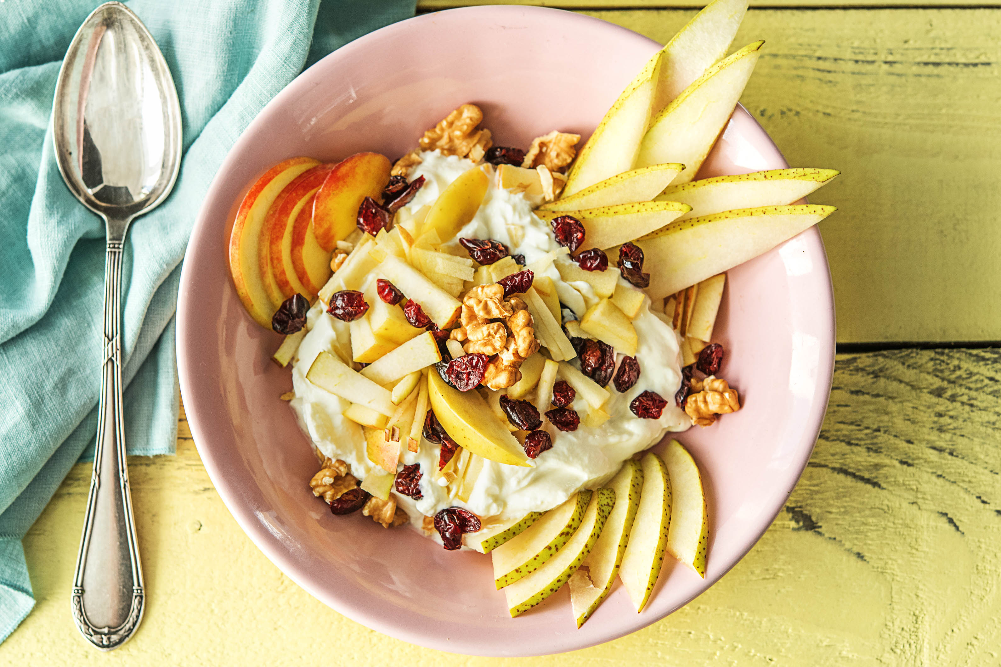 Volle yoghurt met appel en peer