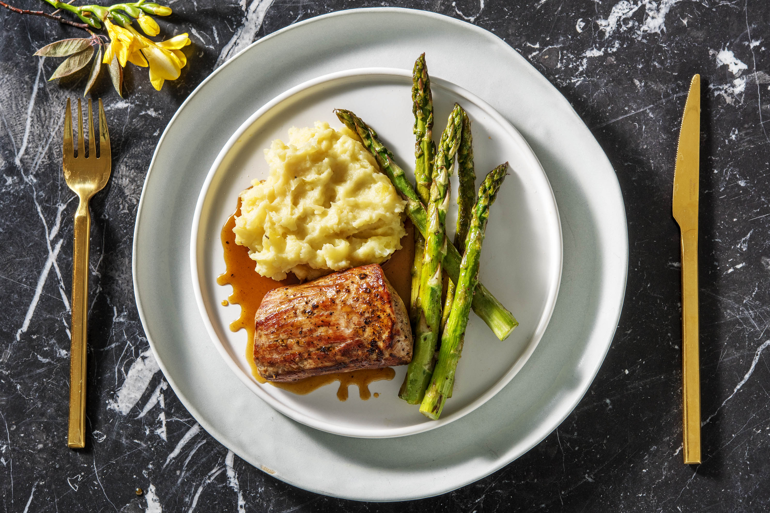 Filet mignon avec sa sauce au miel et à l'orange