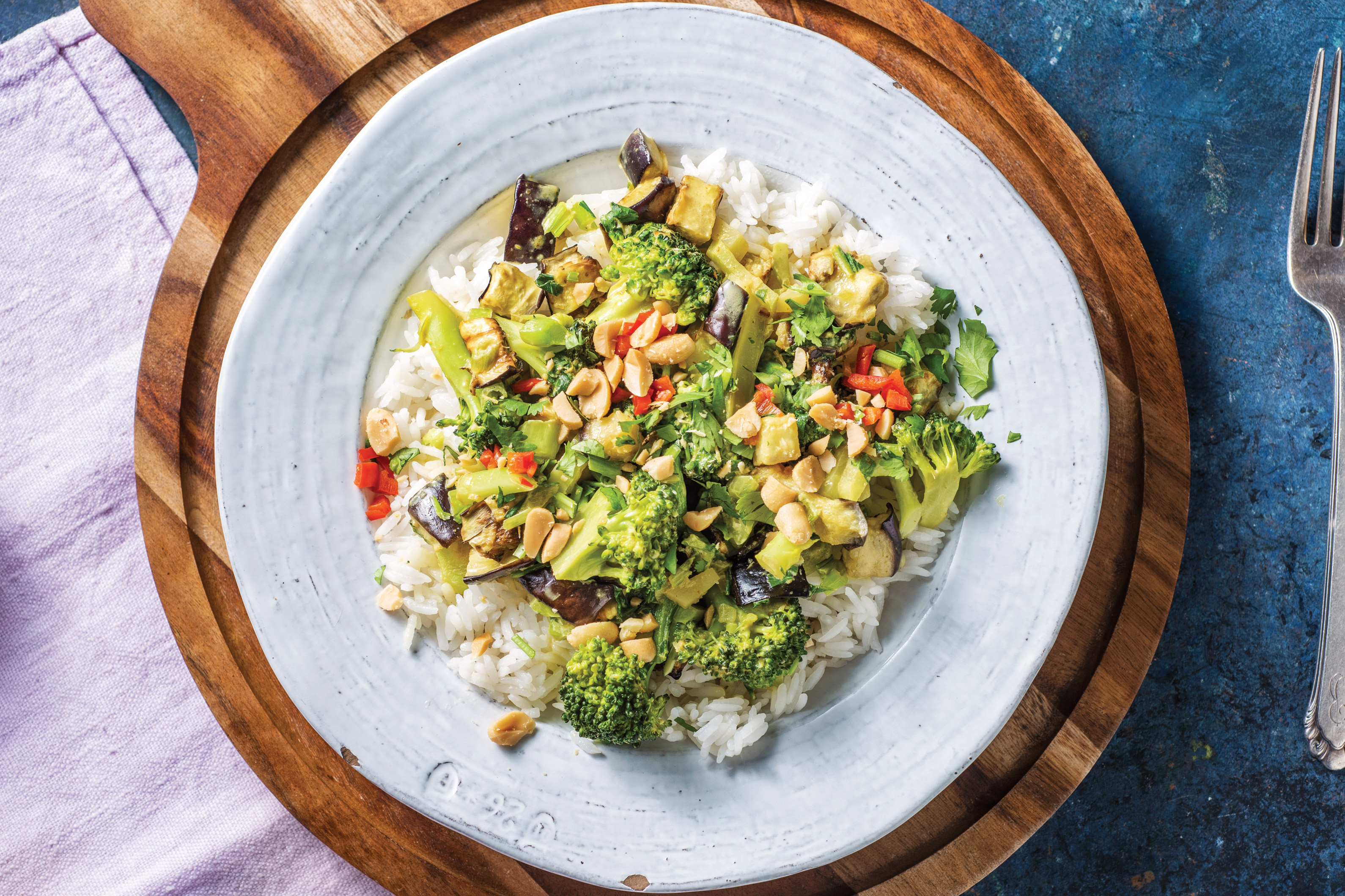 Thai Eggplant & Broccoli Yellow Curry