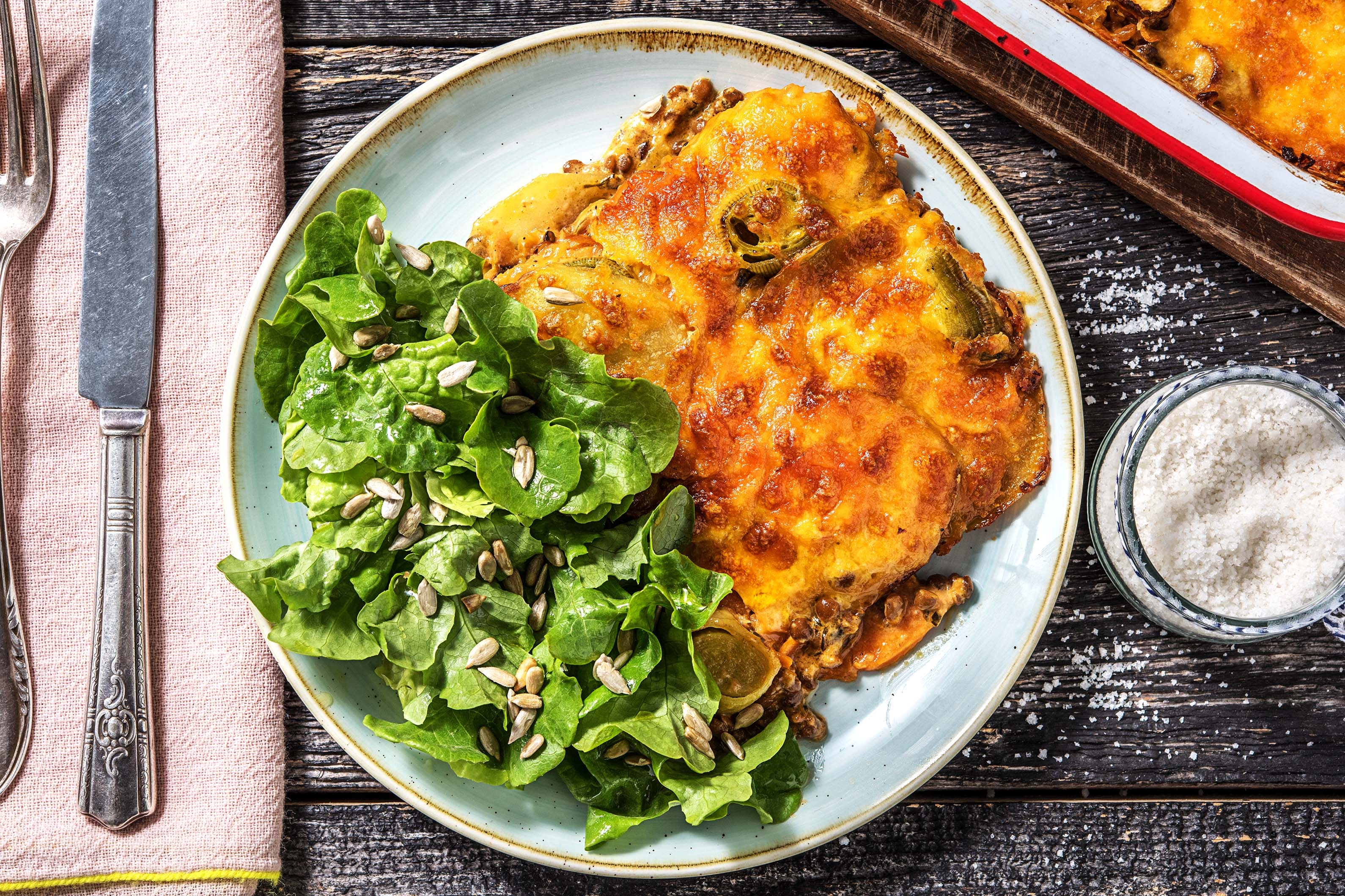 Herzhafter Linsenauflauf