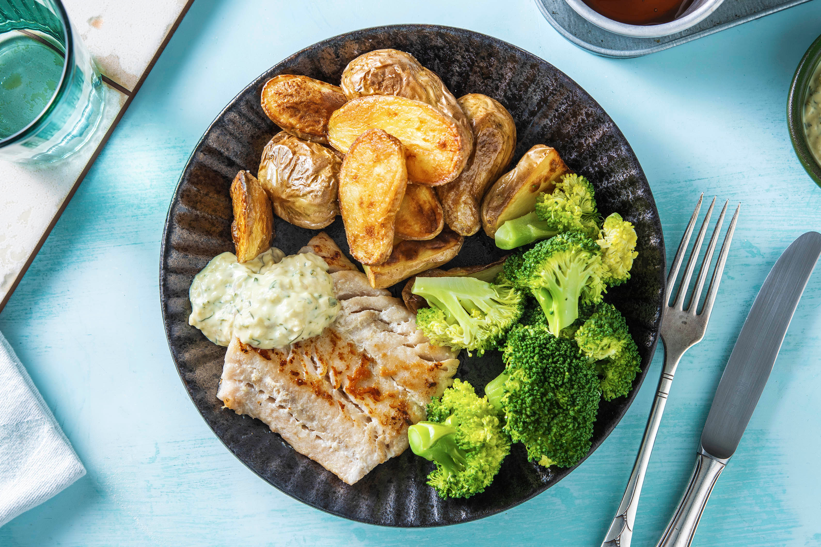 Seelachsfilet in Honig-Senf Soße