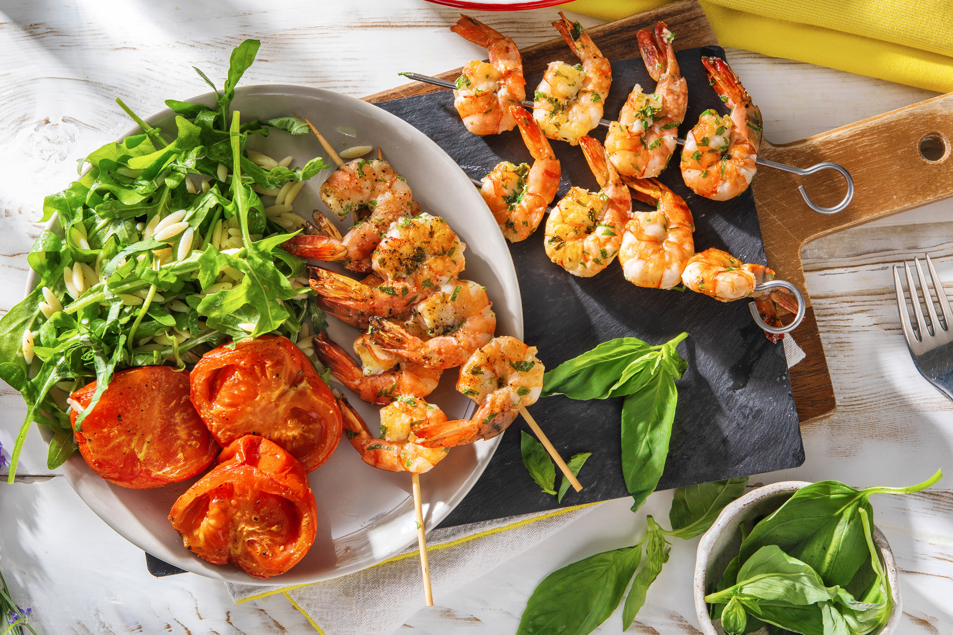 Brochettes de crevettes grillées