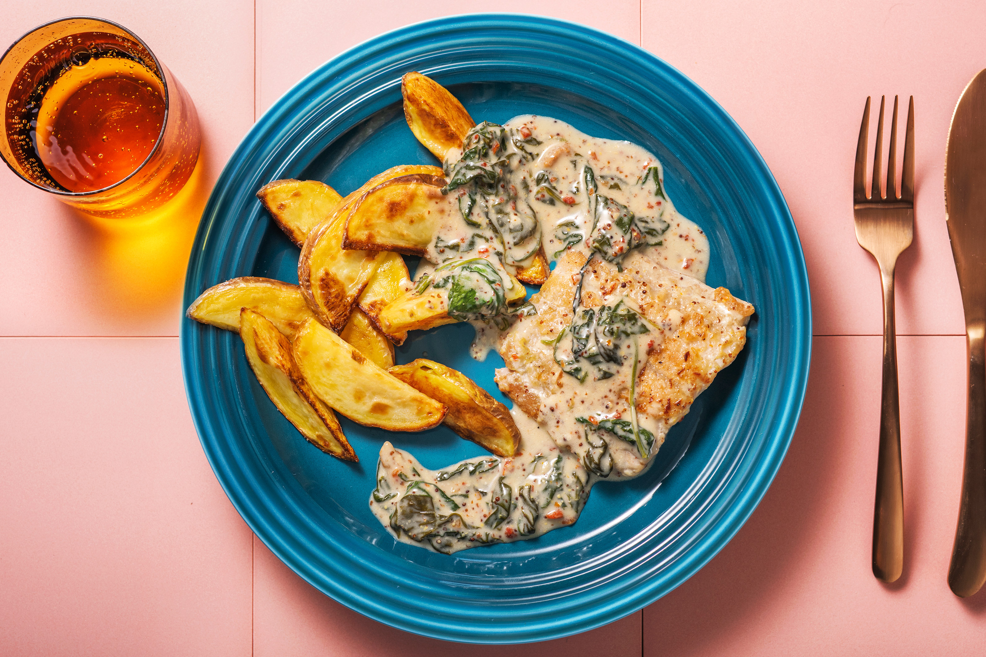 Welsfilet in Honig-Senfsauce