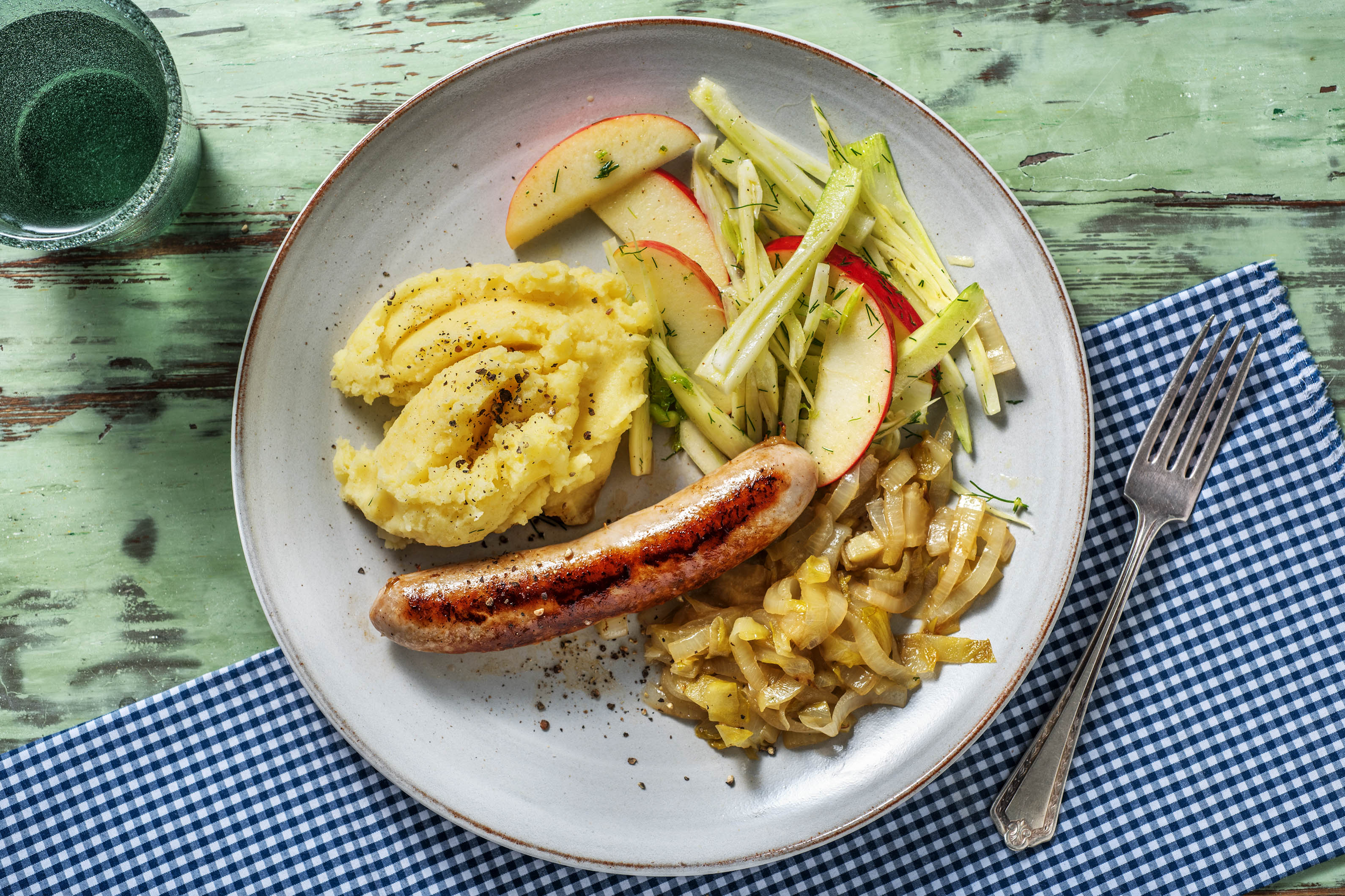 Saucisse de porc à la bière Westmalle et purée