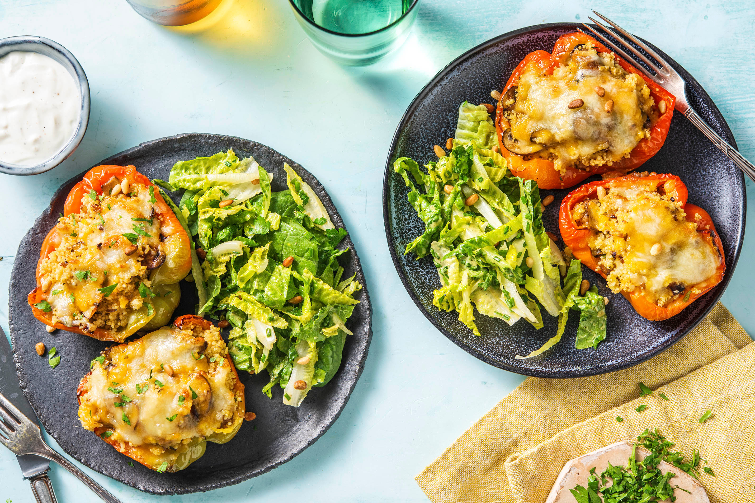 Gefüllte Ofenpaprika mit Couscous