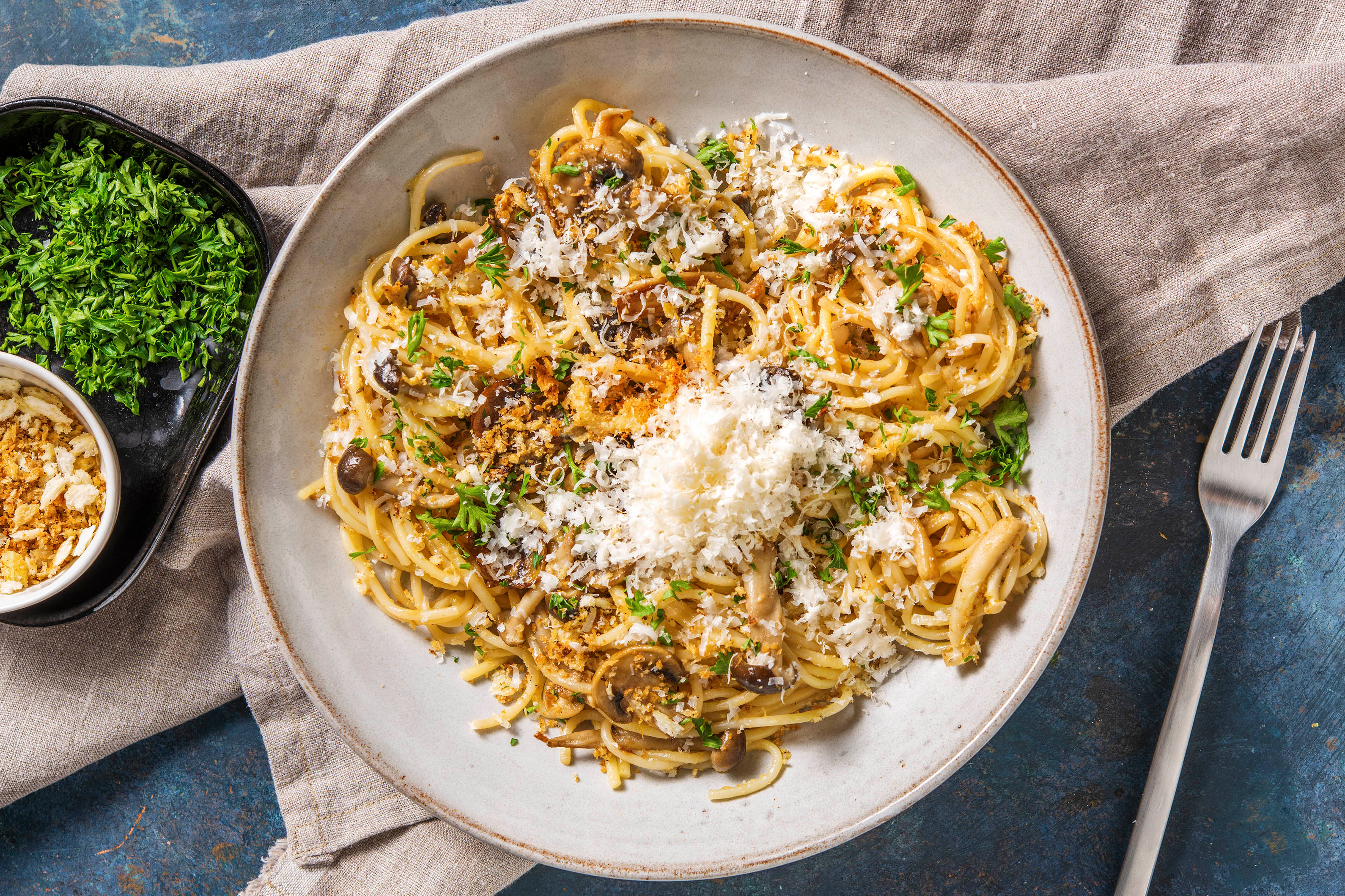 Spaghetti carbonara végétariens