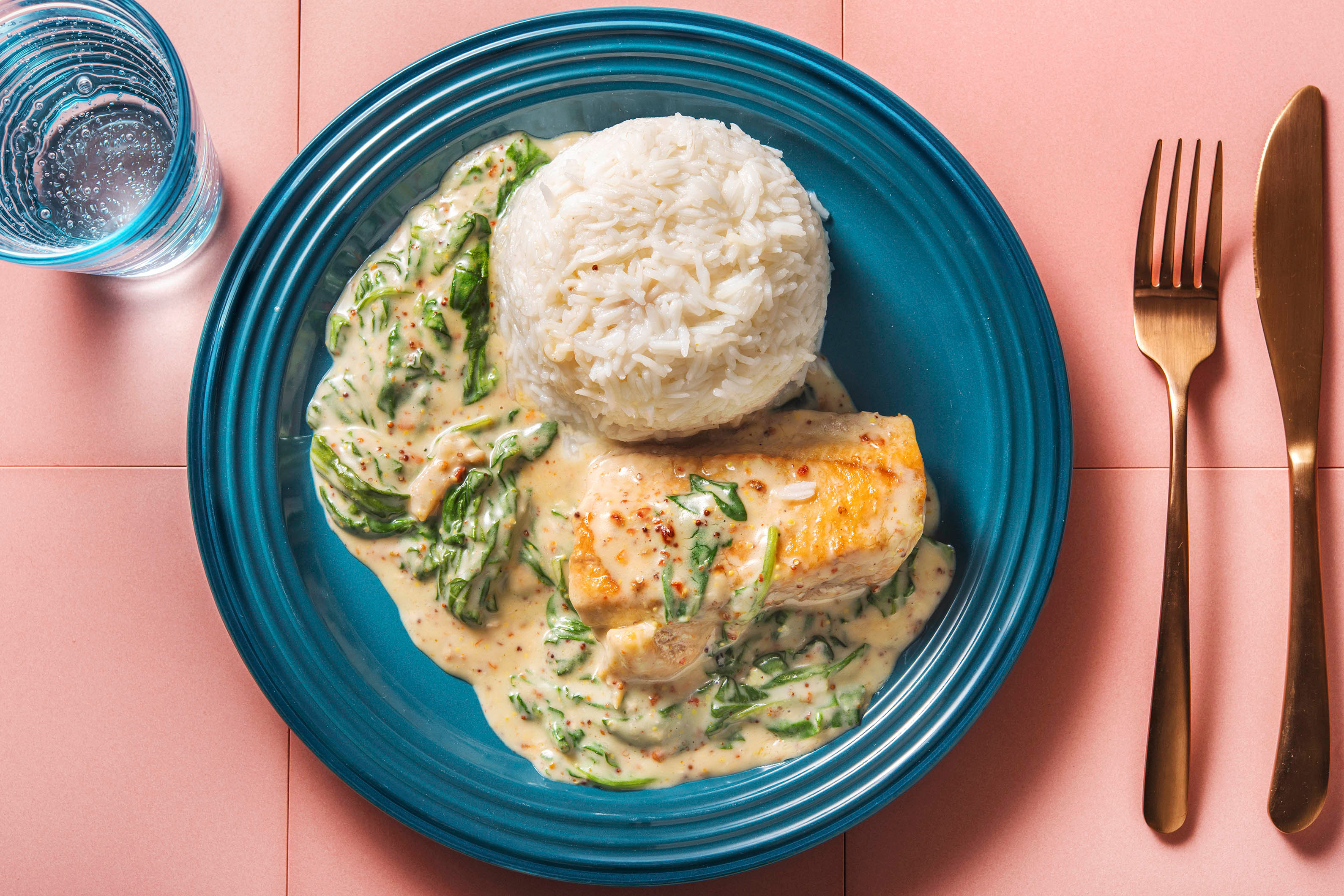 Welsfilet in Honig-Senf-Soße