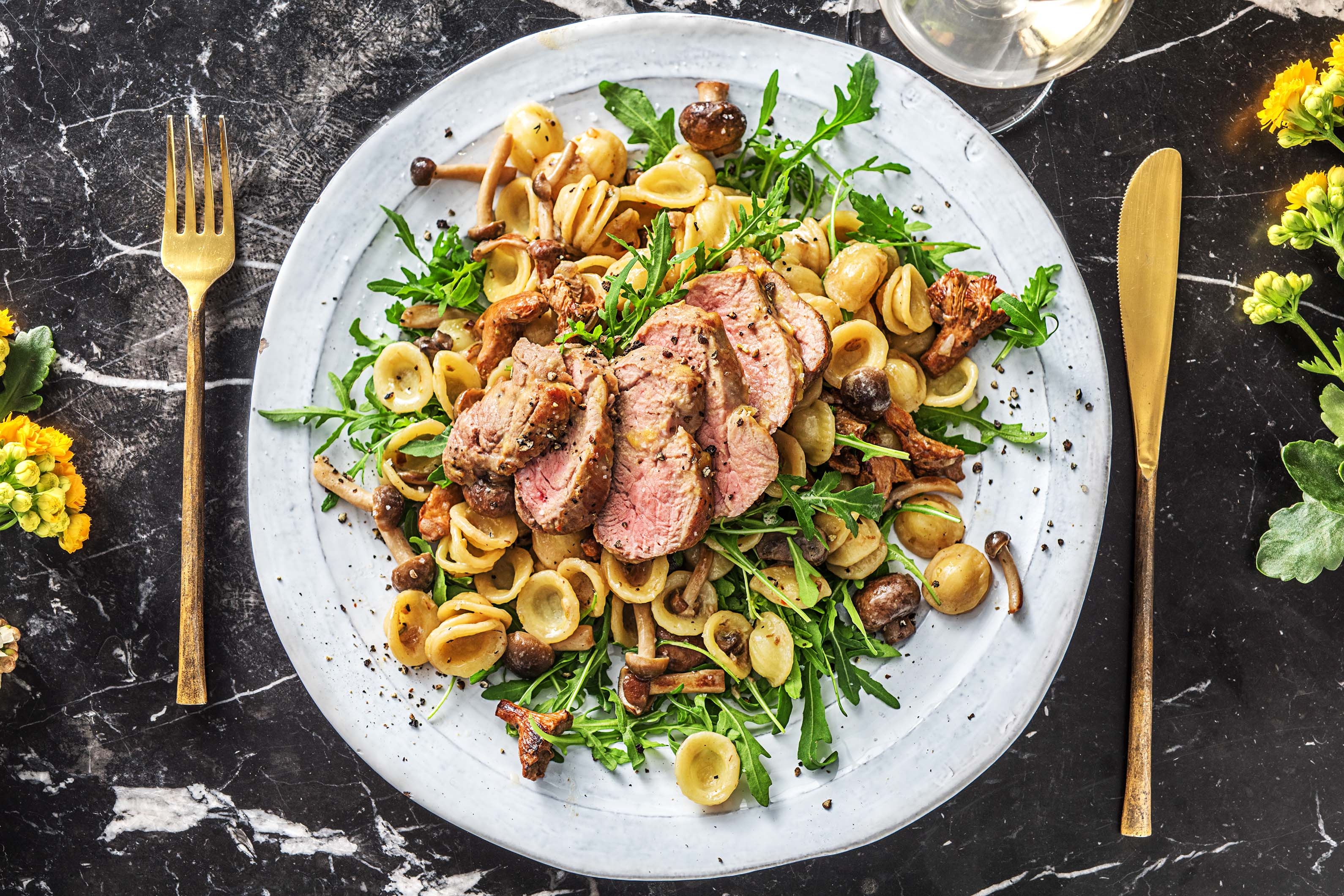 Filet mignon de porc et sa sauce onctueuse aux champignons