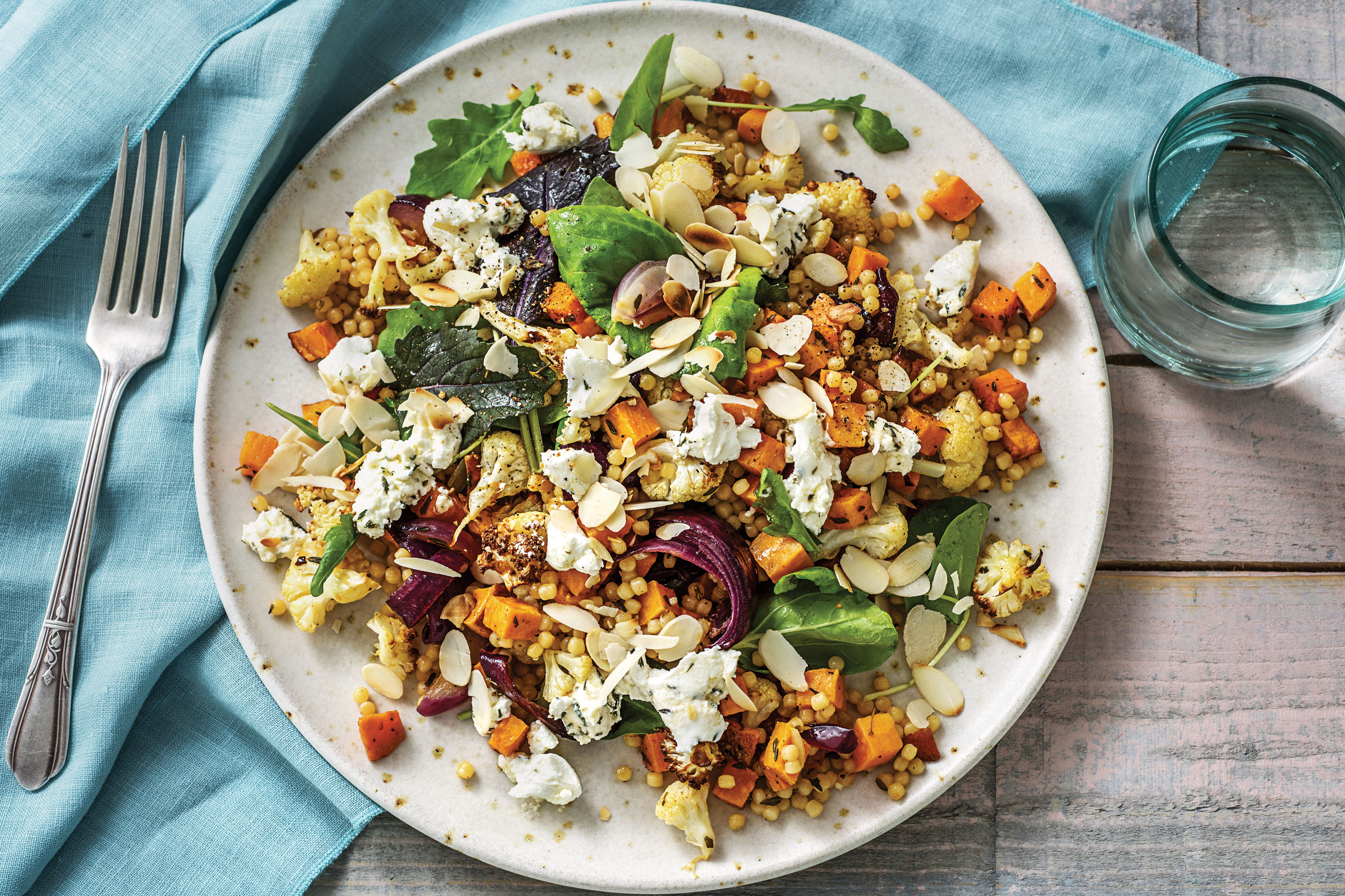 Goat Cheese, Cauliflower & Pearl Couscous Salad