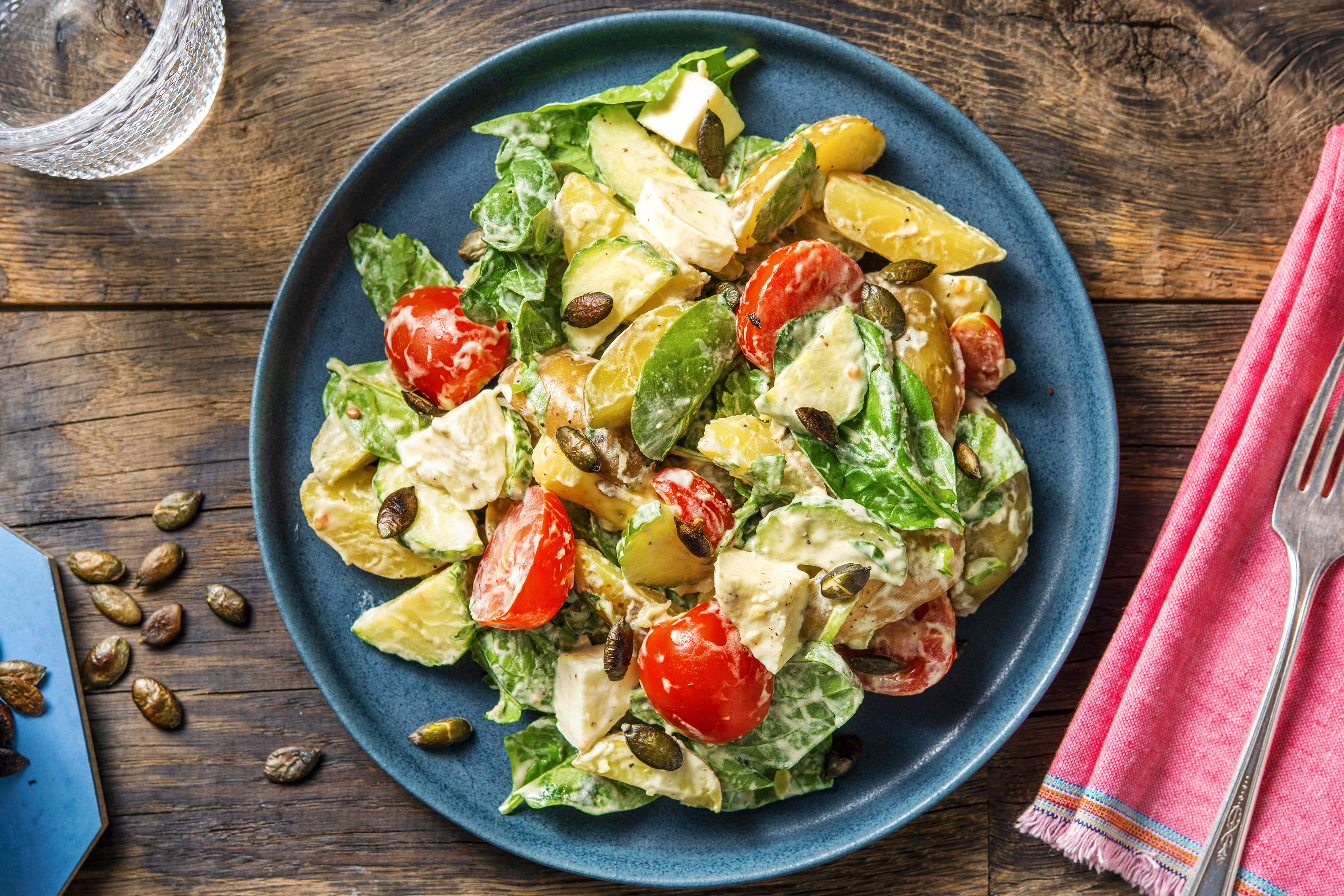 Kartoffelsalat mit Babyspinat