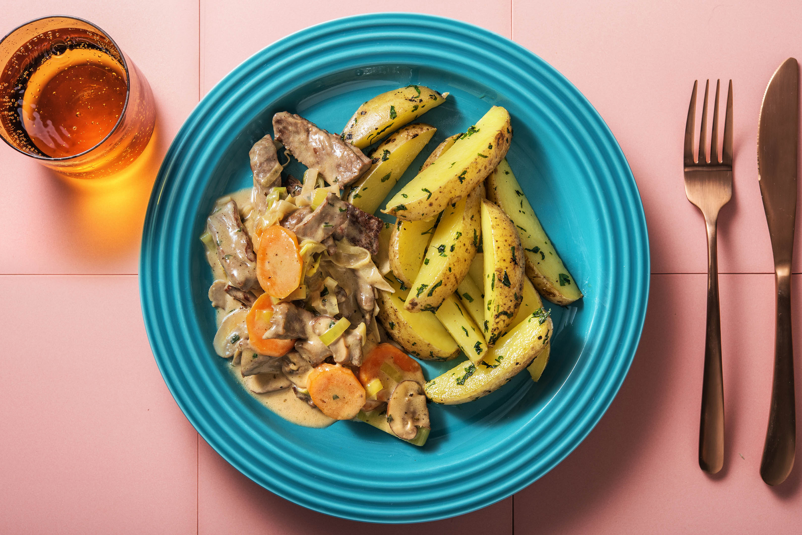 Cremiges Rindergeschnetzeltes