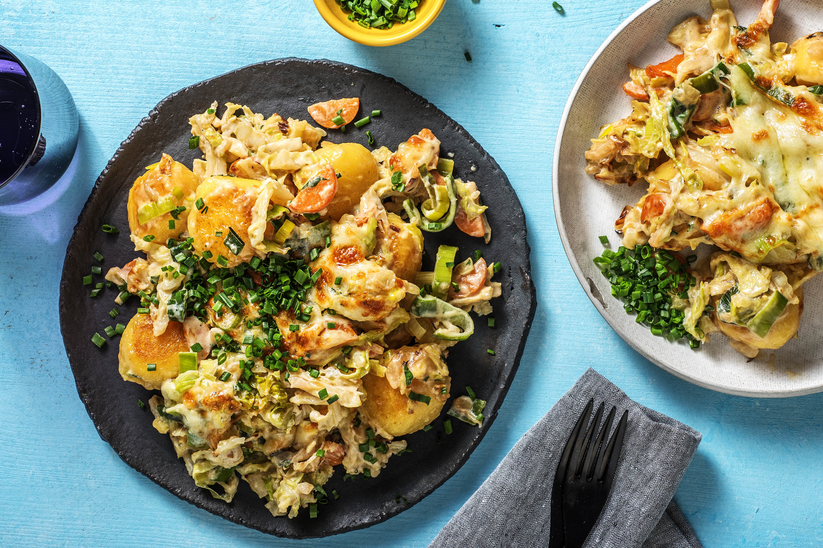 Cremiger Mini-klösse-Auflauf