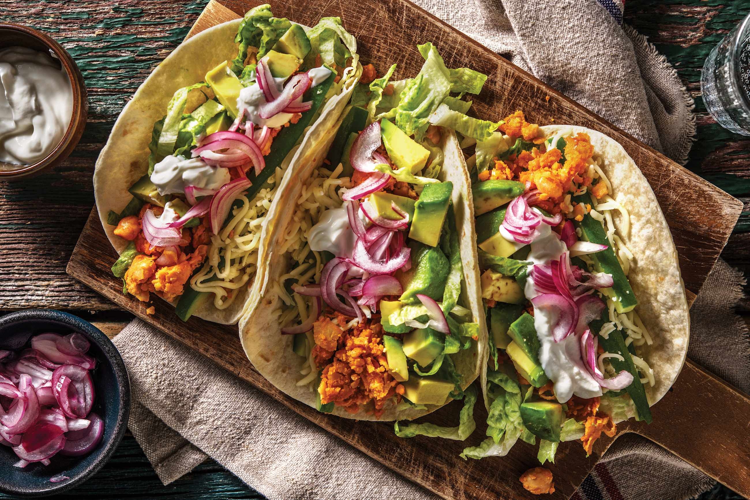 Mexican Smashed Chickpea Tacos 