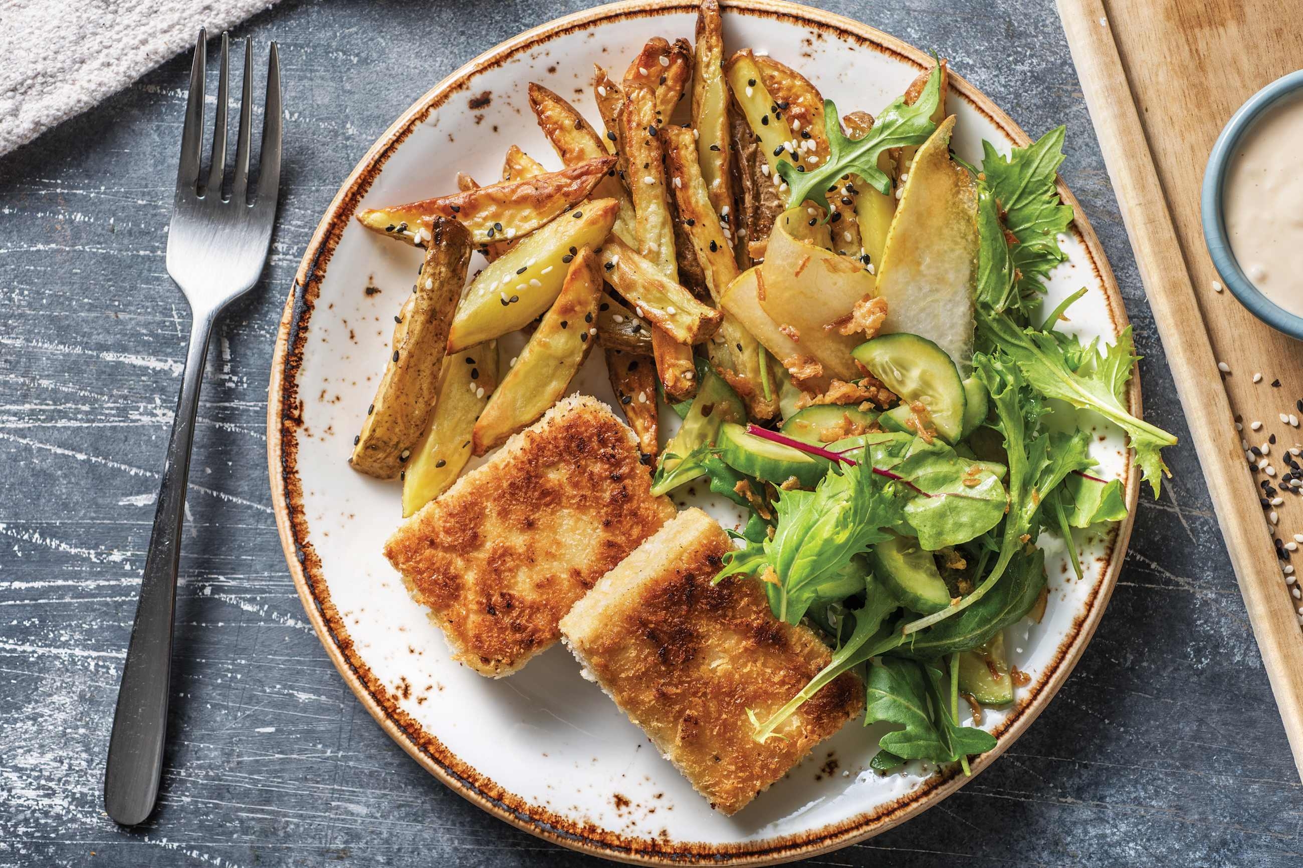 Crumbed Tofu Schnitzel