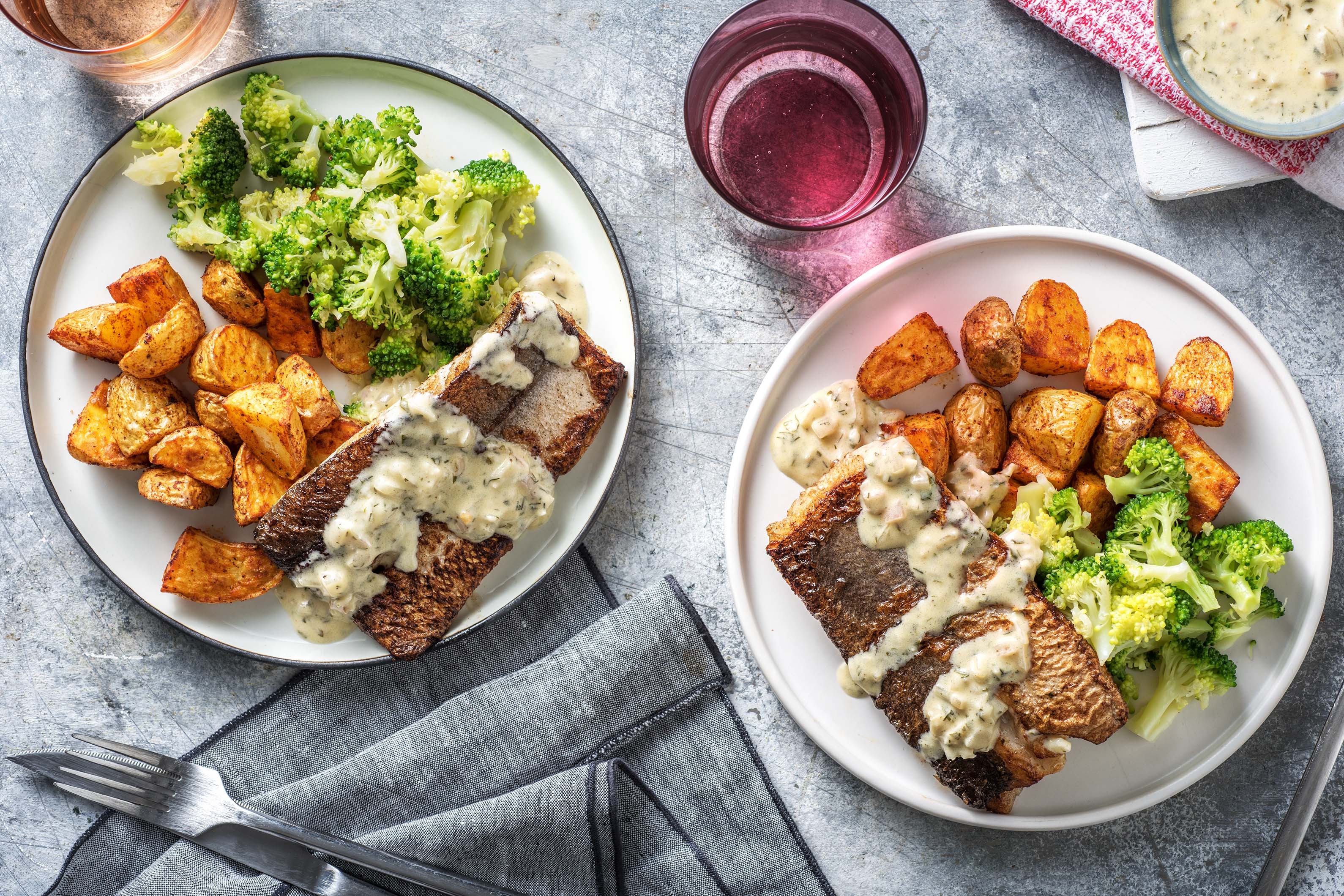 Seehecht in Honig-Senf-Soße