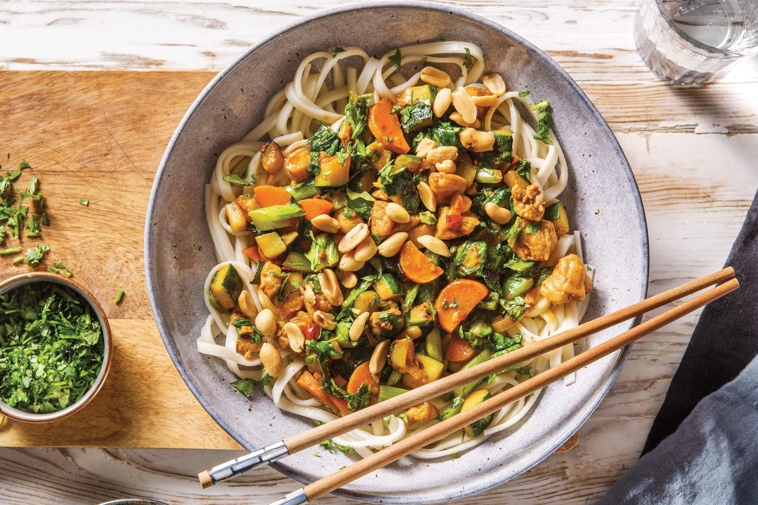 Chinese Sichuan Chicken & Noodle Stir-fry