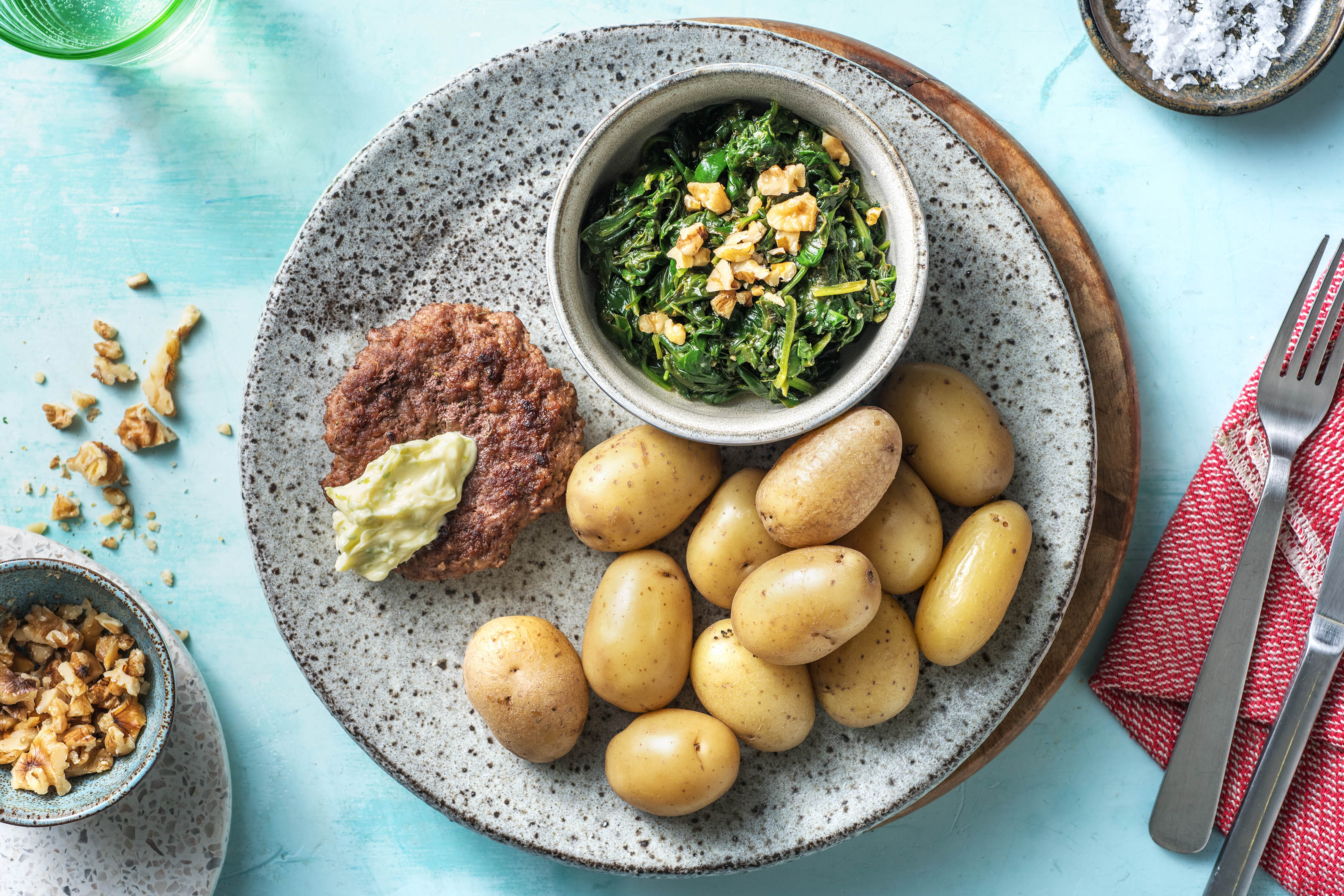 Steak haché et beurre au citron vert
