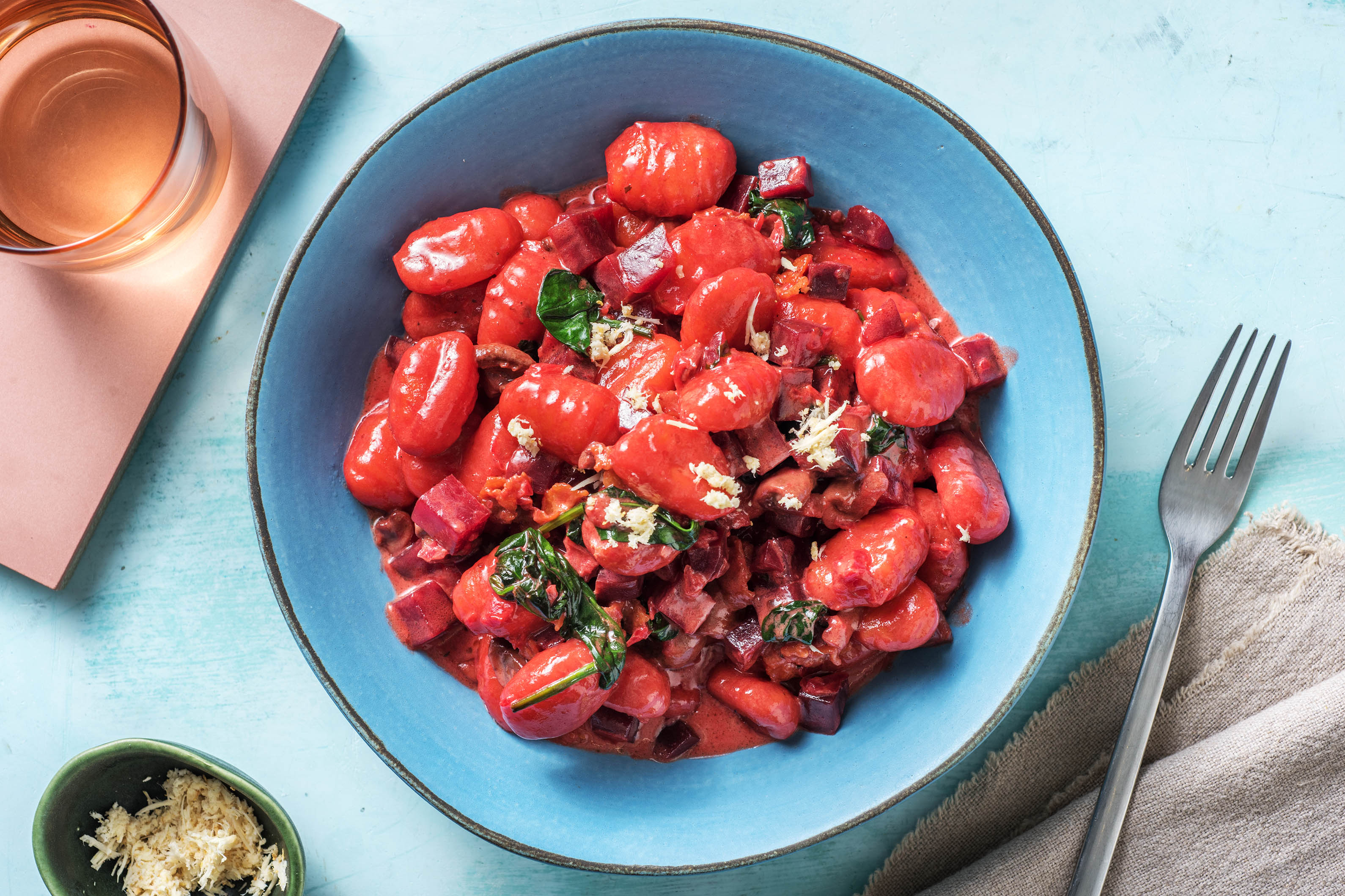 Gnocchi mit Roter Bete und Bacon