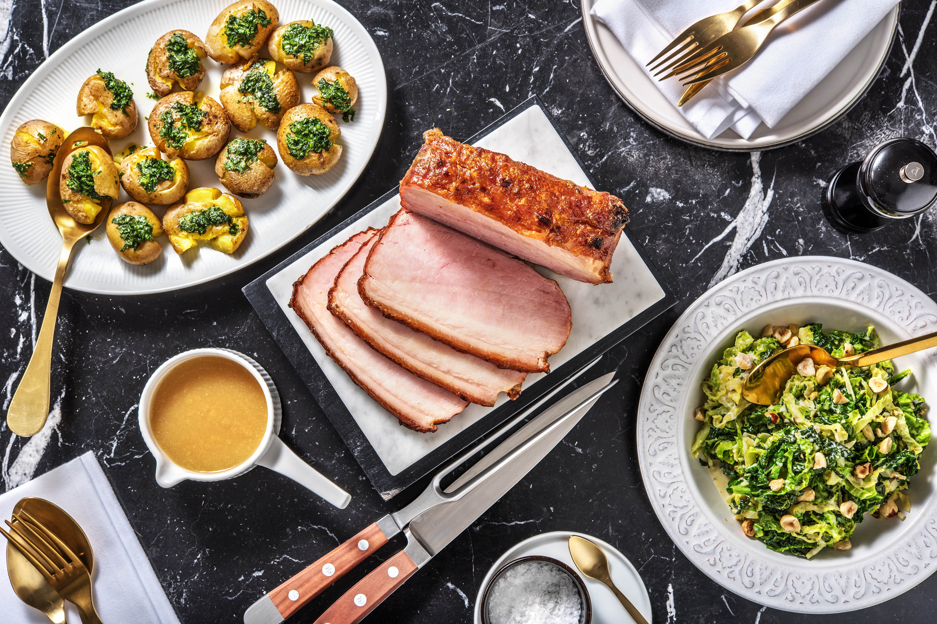 In Ahornsirup glasierter Schinkenbraten