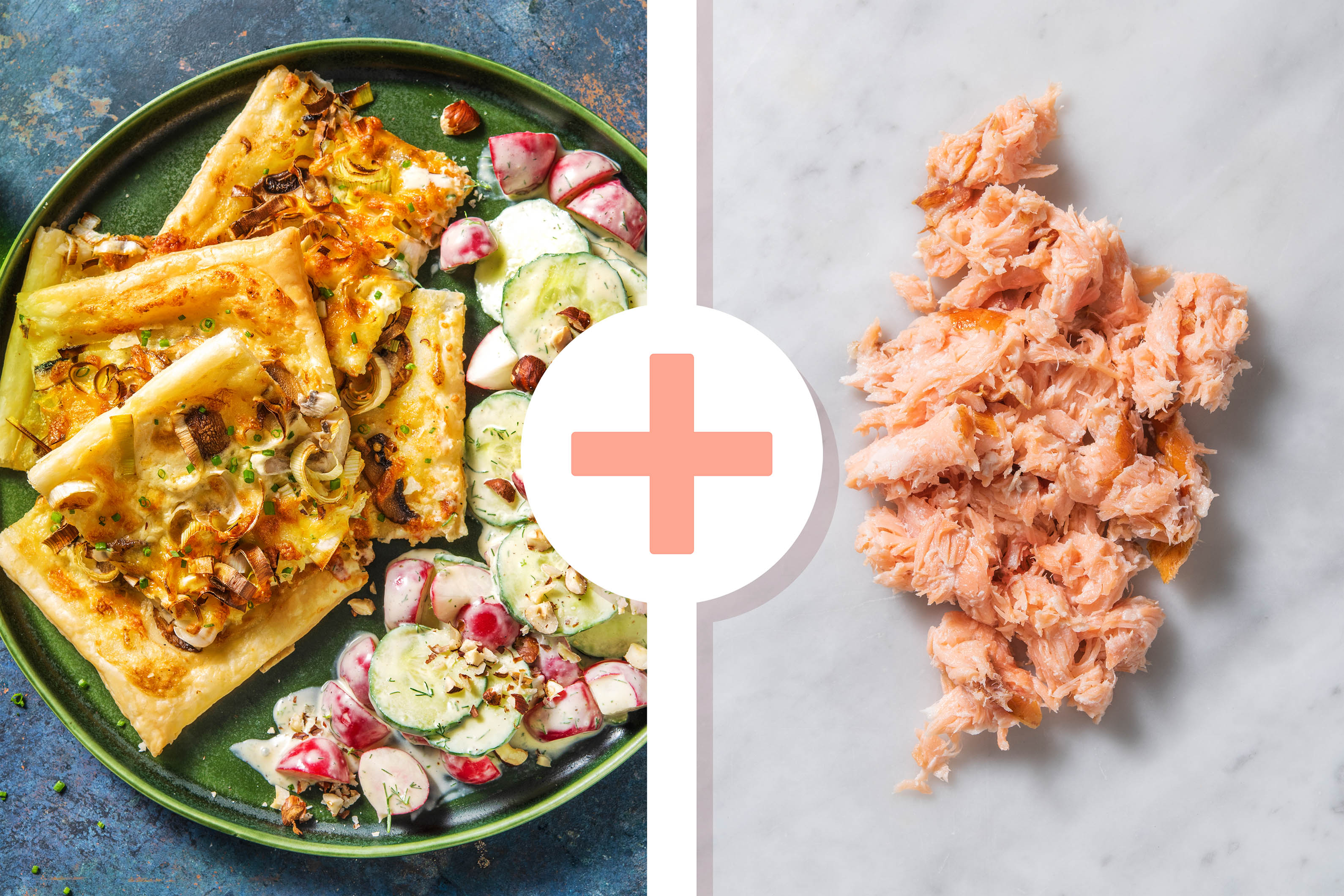 Tarte mit Champignons & extra Räucherlachs