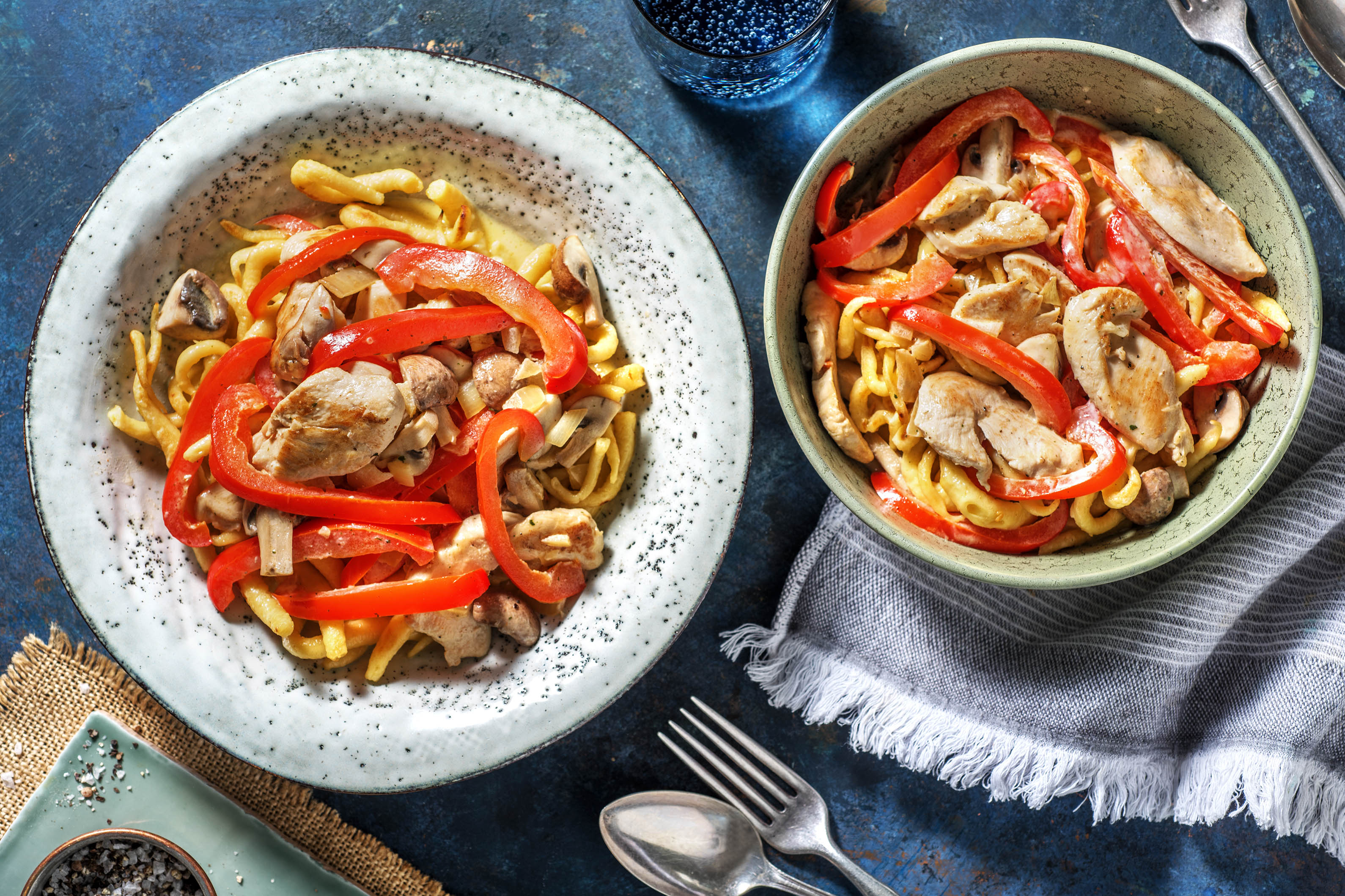 Cremiges Hähnchengeschnetzeltes