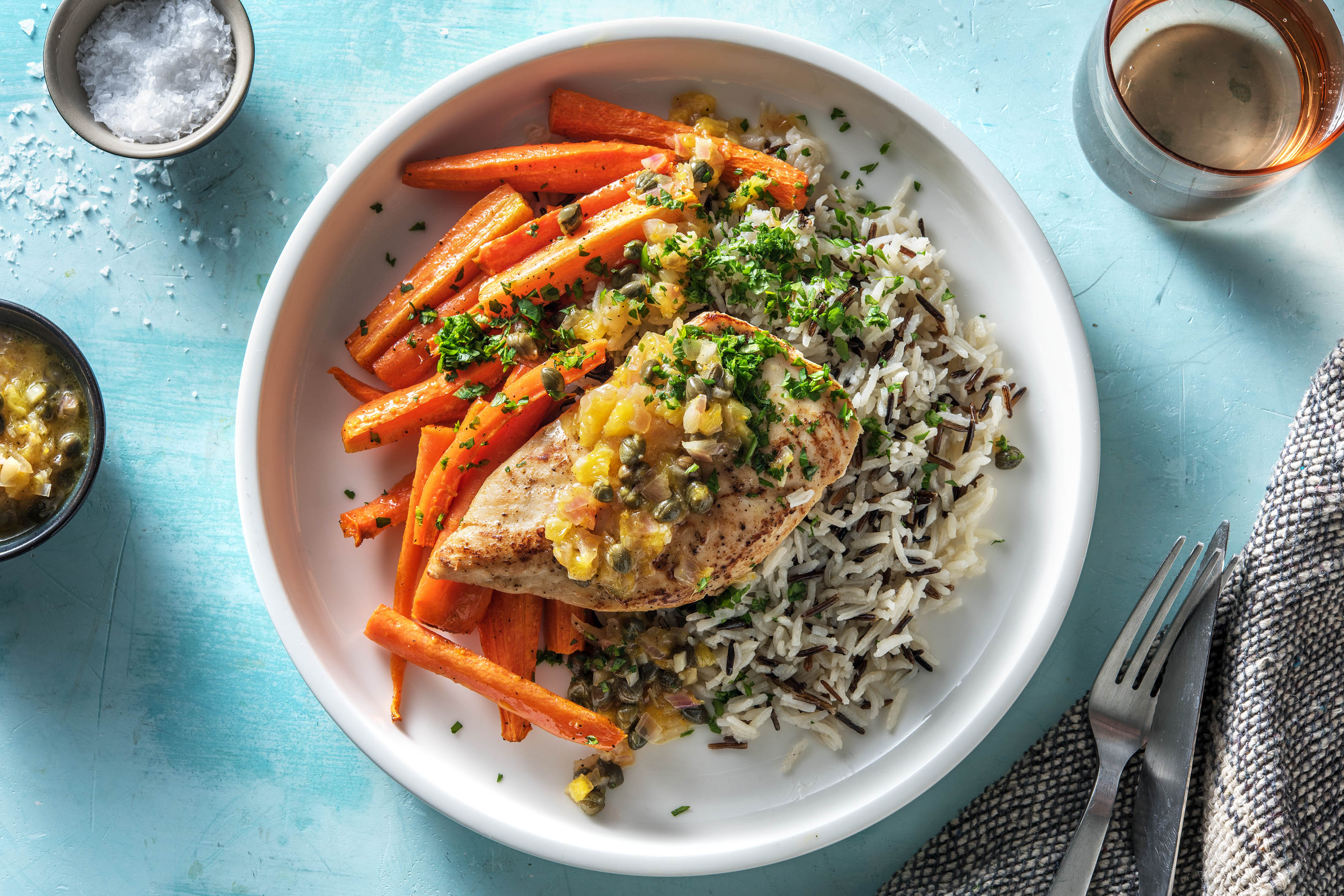 Hähnchen mit Kapern und Orange