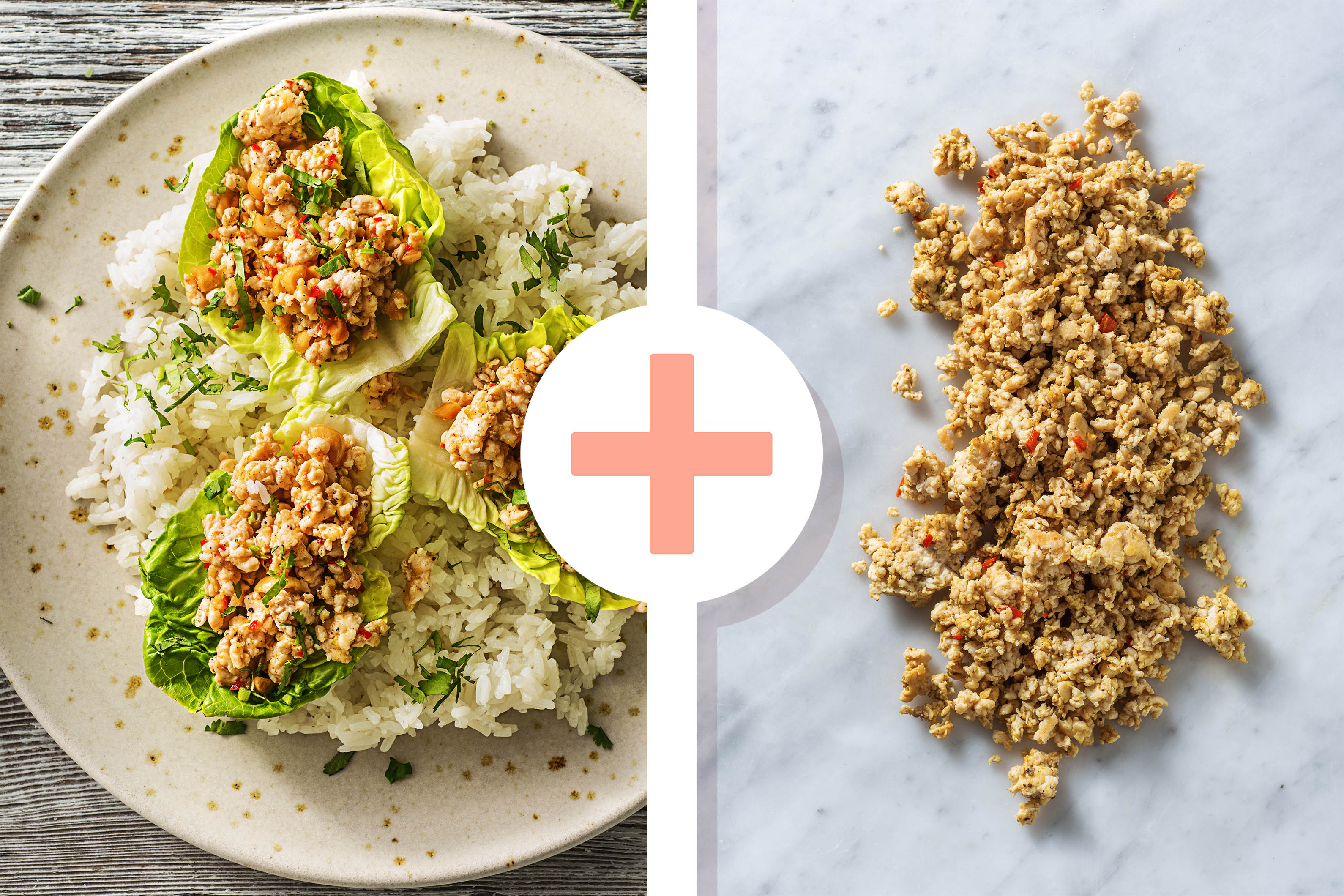 Double protein - Salade thaïlandaise avec double pportion de de poulet haché piquant