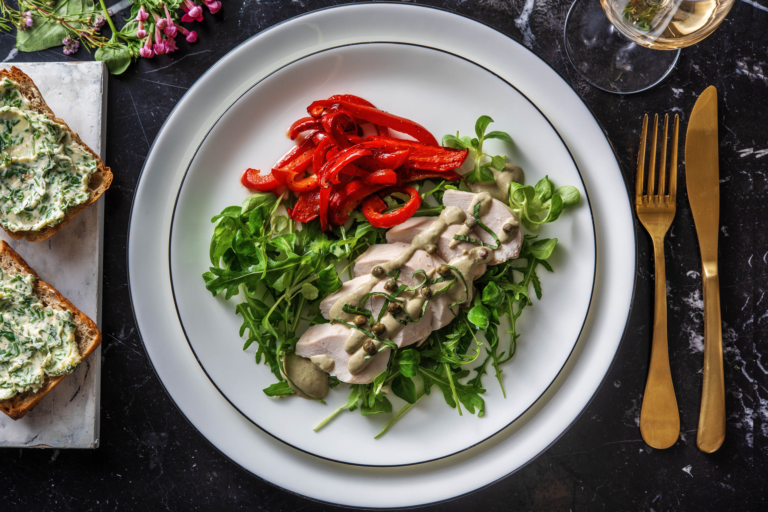 Poulet poché sauce au thon