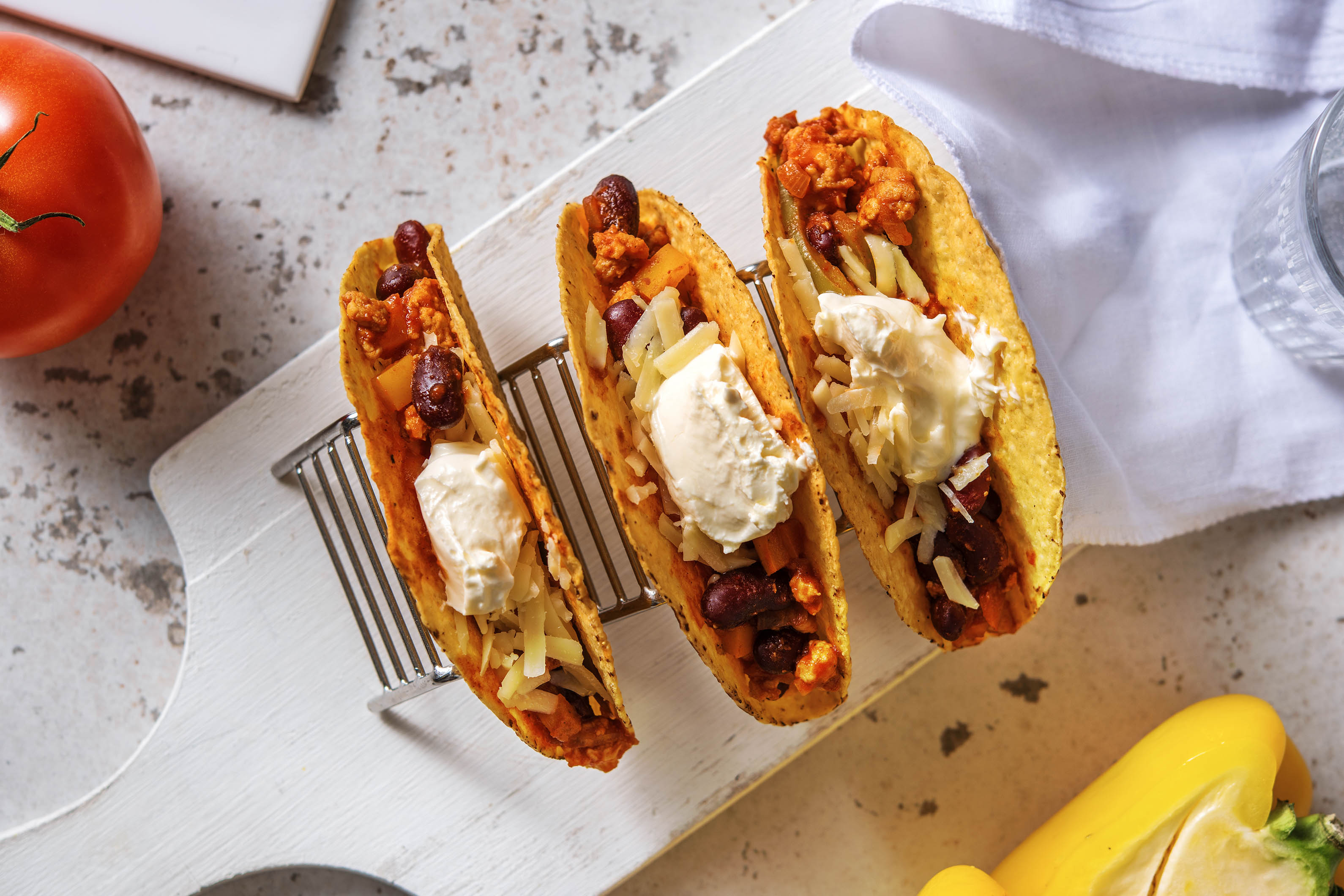 Tacos mexicains au poulet haché